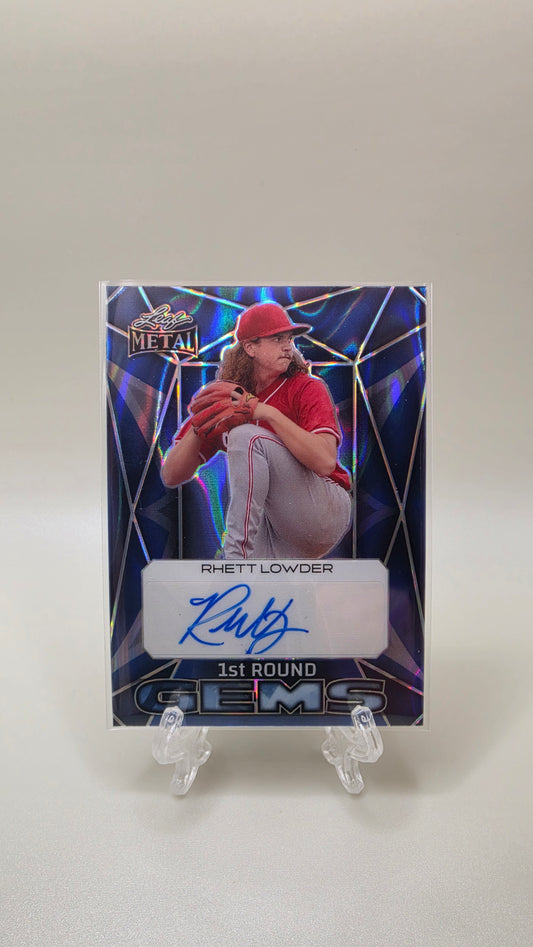 2024 Leaf Metal Rhett Lowder 1st Round Gems Auto #/15 Card # 1RG-RL1