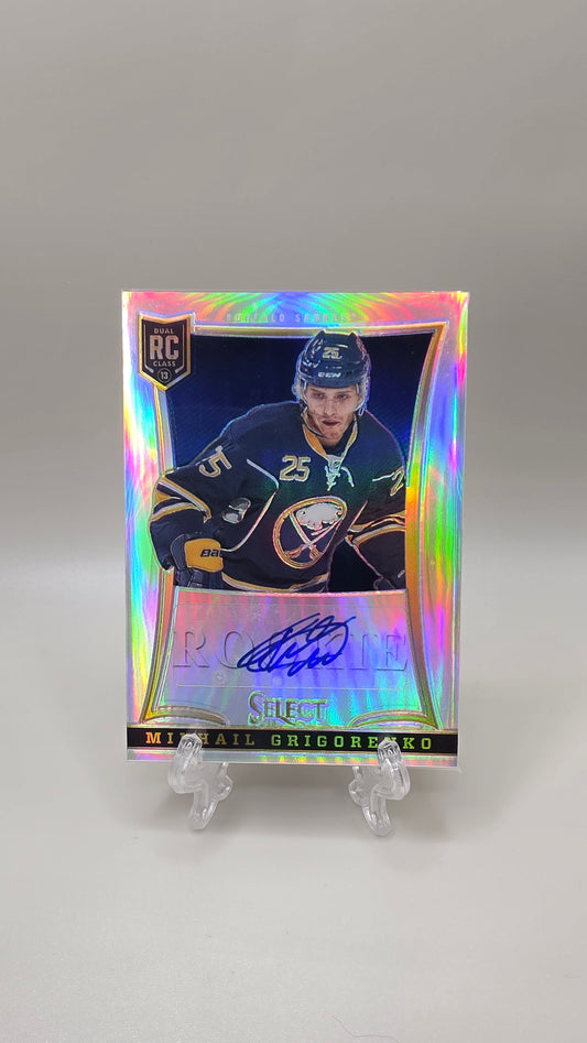 2013-14 Panini Select Hockey Mikhail Grigorenko Rookie Auto #/99 Card 283