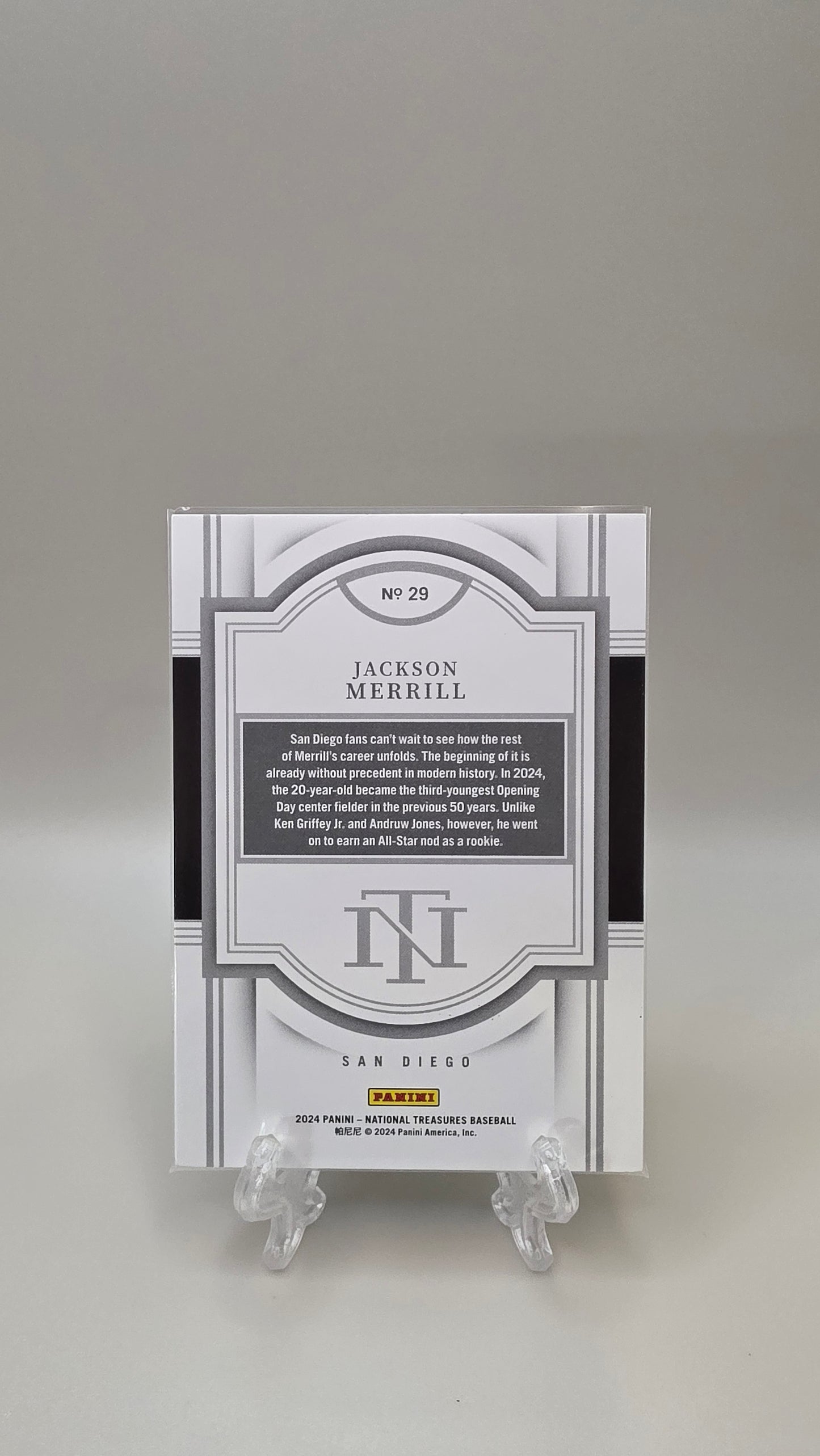 2024 National Treasures Jackson Merrill Red RC /75 #29
