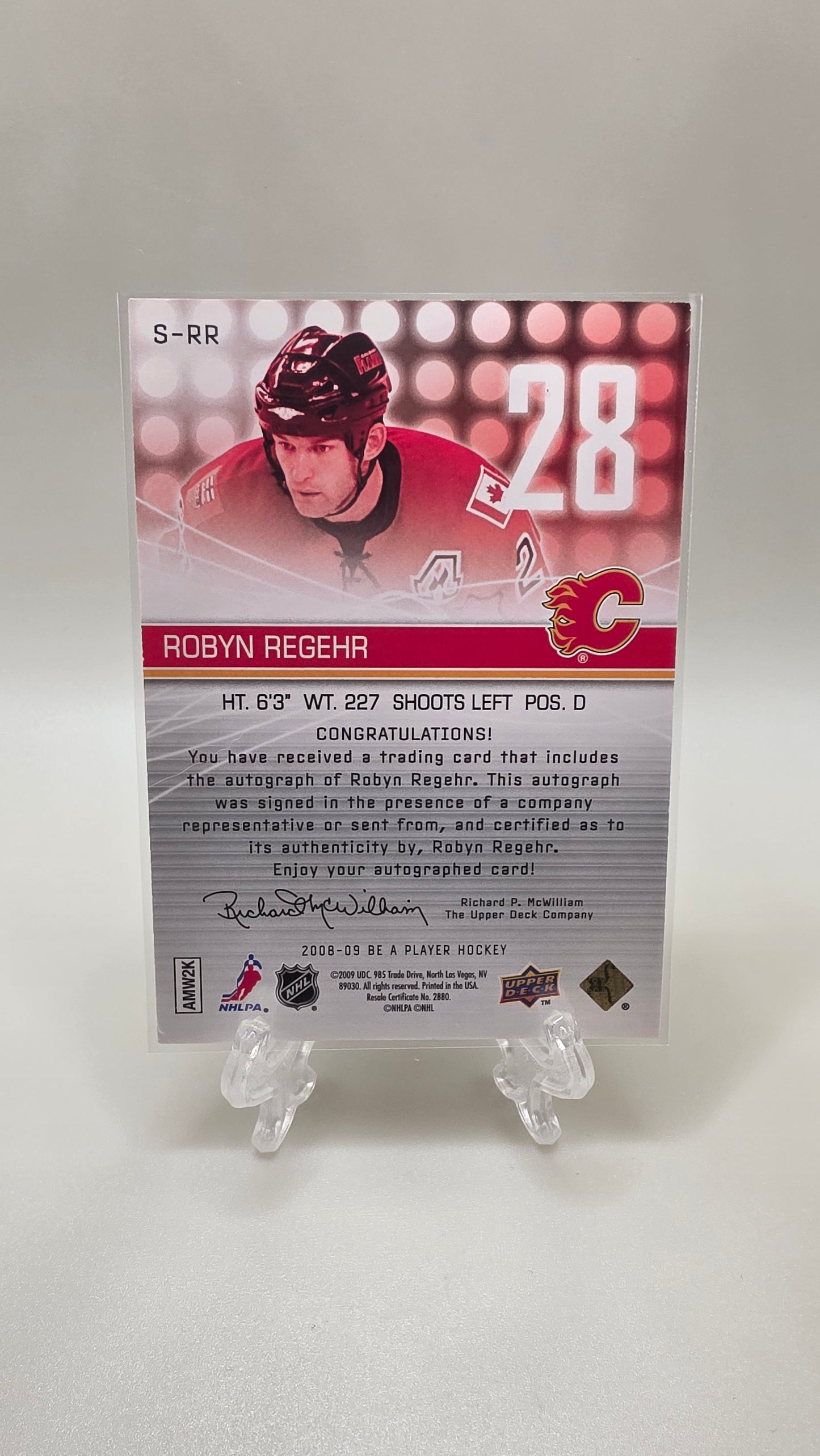 2009 Upper Deck Signatures Robyn Regehr Auto Card #S-RR