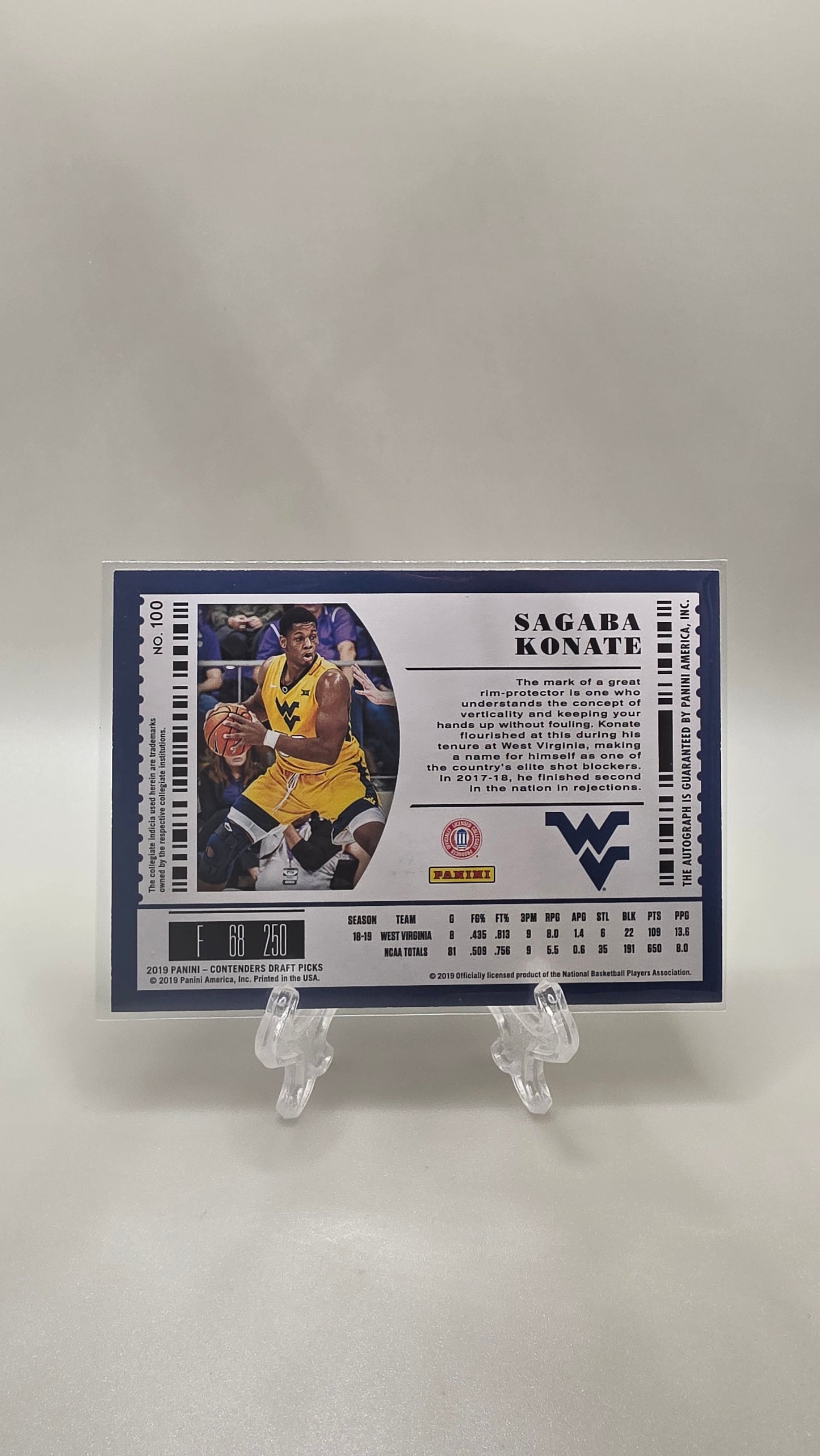 2019 Panini Contenders Draft Ticket Sagaba Konate Auto Card #100