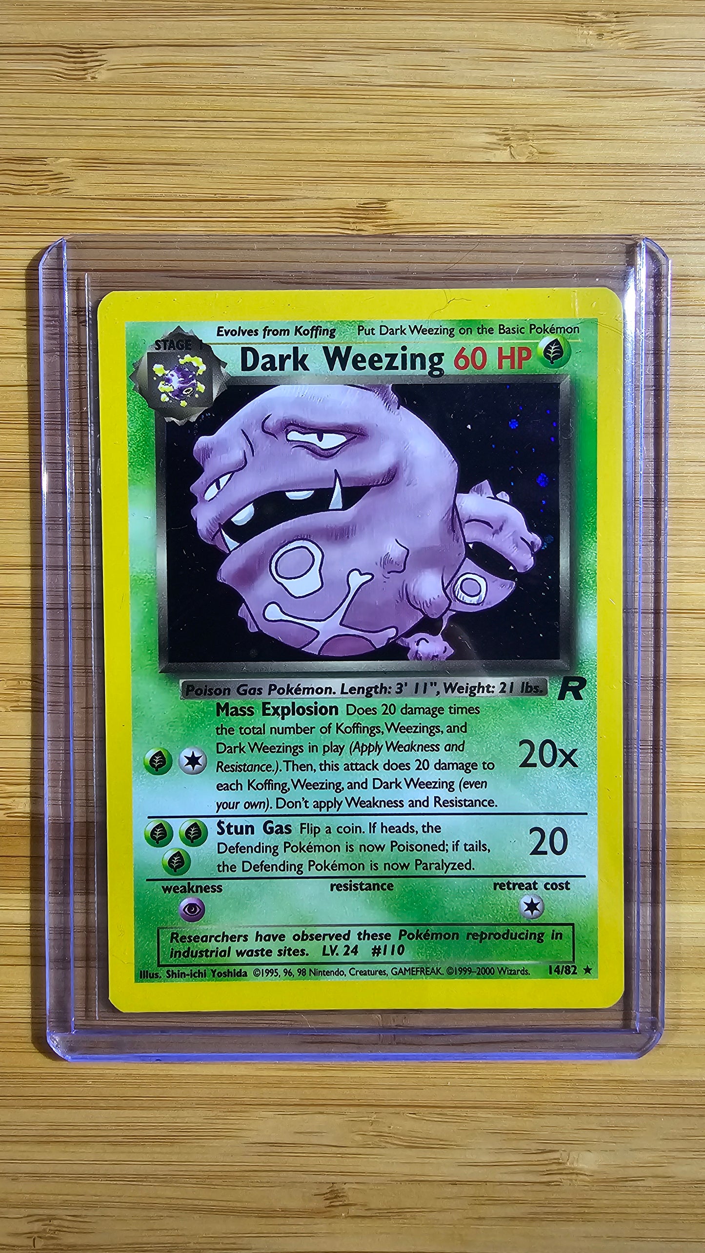 Dark Weezing – 14/82 – Team Rocket (Holo Rare Vintage WOTC Pokémon Card)