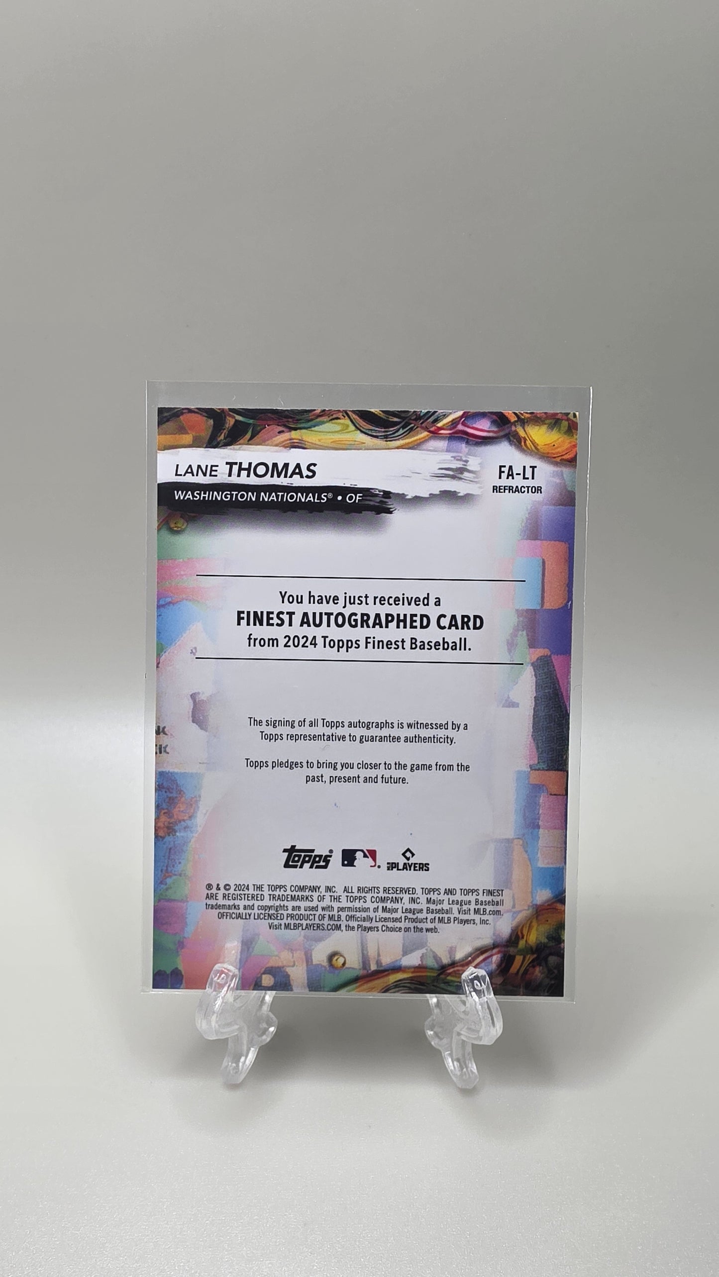 2024 Topps Finest Lane Thomas Autograph Card # FA-LT