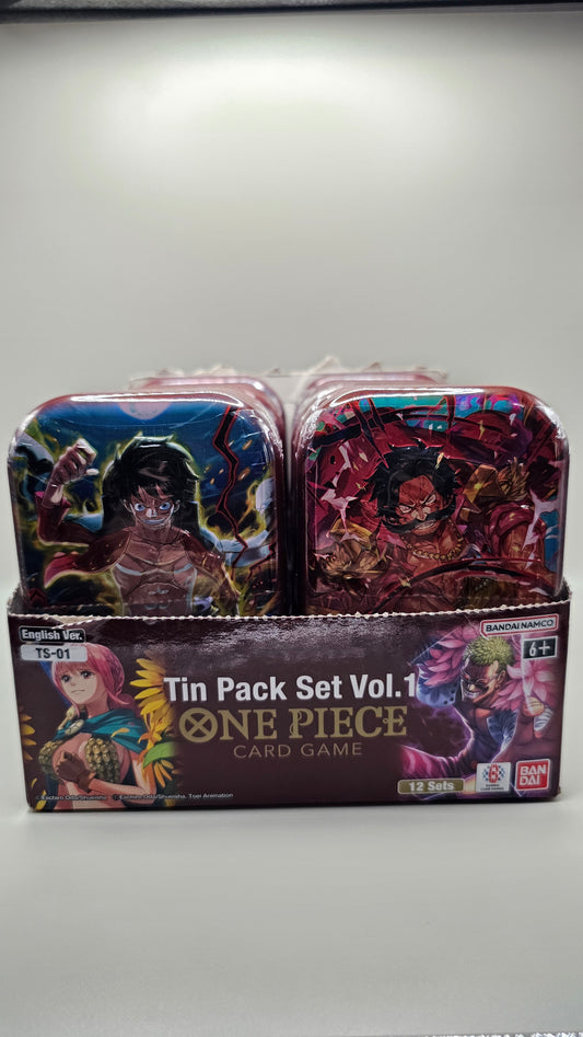 One Piece Card Game Tin Pack Set Vol 1 Display Box New English (x12 Tins)