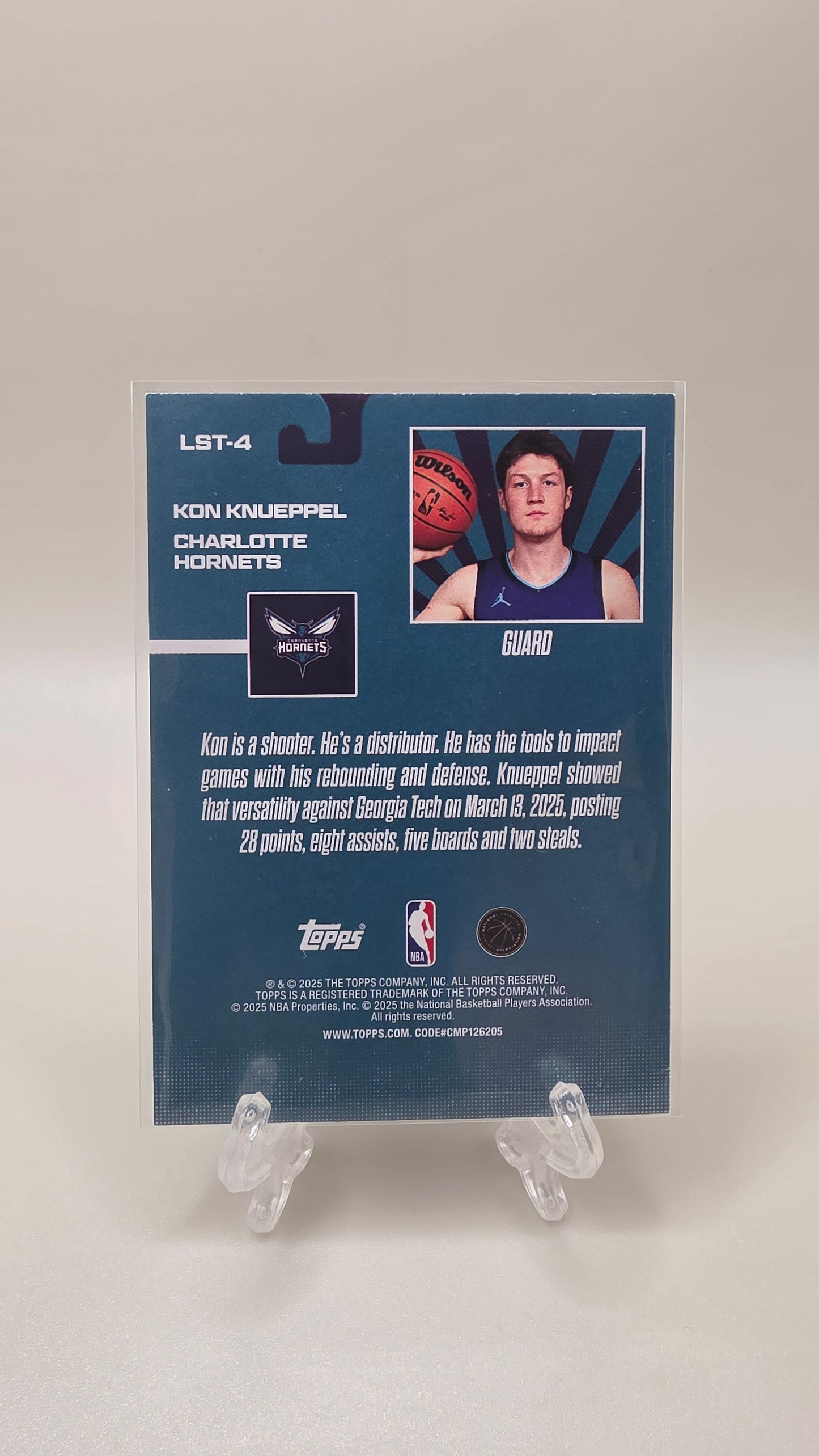 2025-26 Topps Limited Stock Legends Kon Knueppel Rookie Card #LST-4