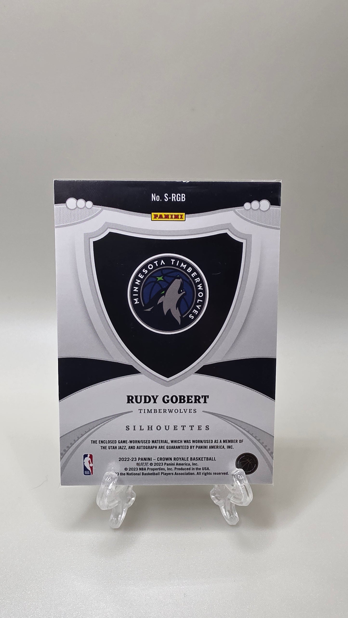 2022-23 Panini Crown Royale Rudy Gobert Silhouettes Patch Auto #/99 Card # S-RGB
