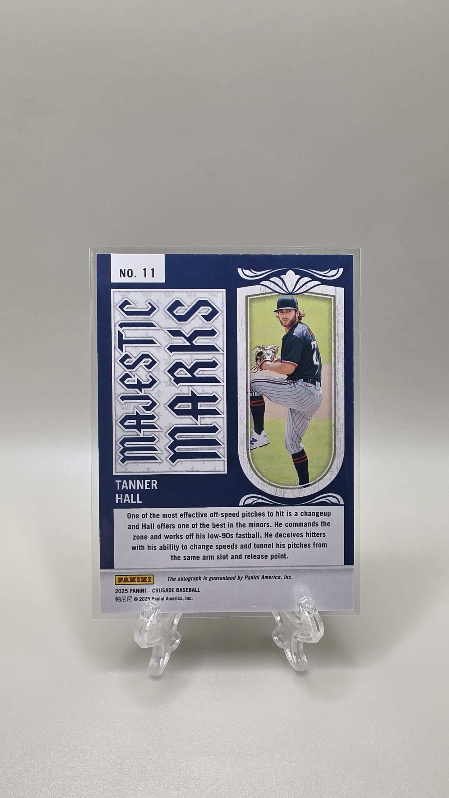 2025 Panini Crusade Baseball Tanner Hall Majestic Marks Auto Card # 11