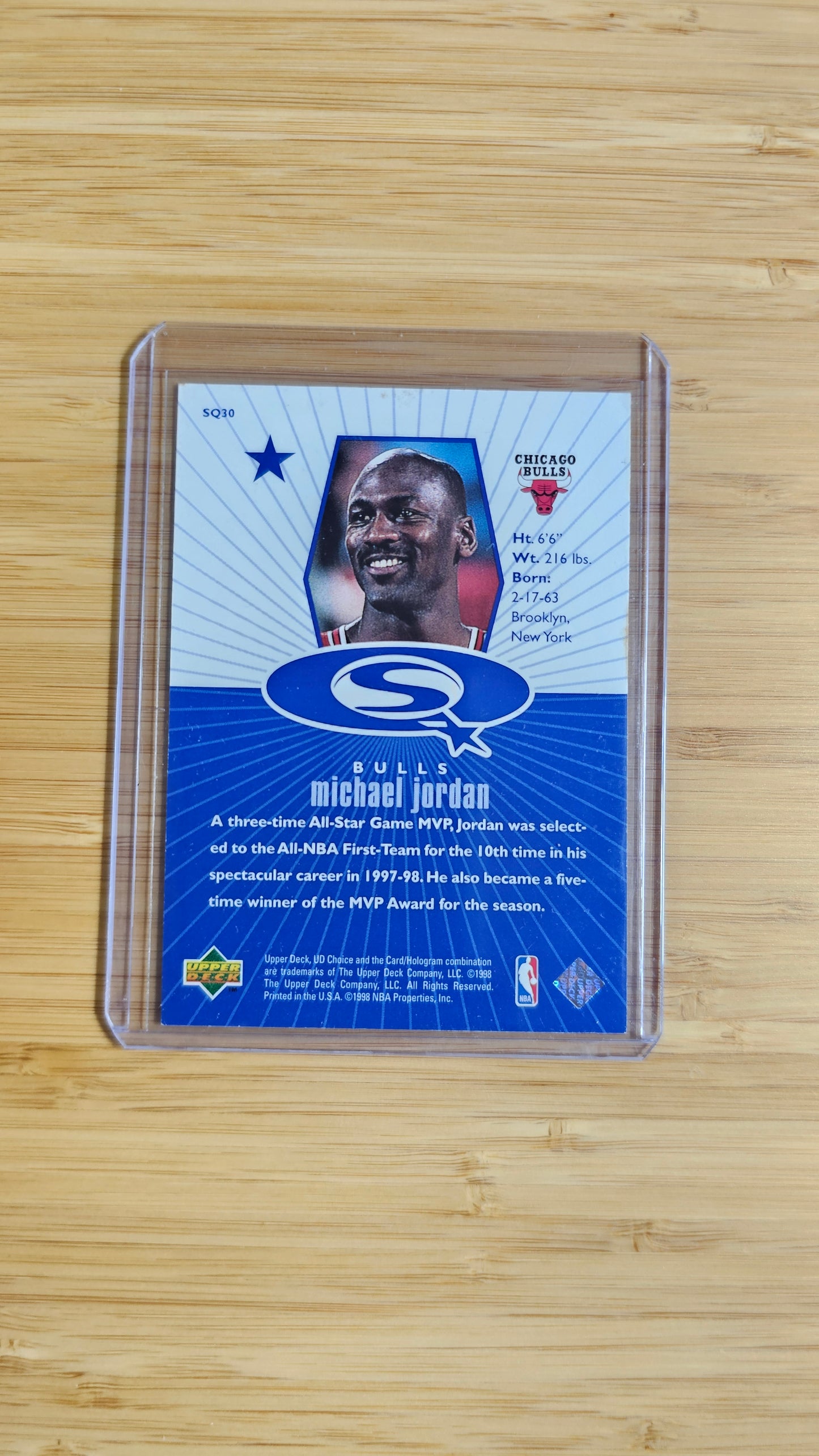 Michael Jordan 1998-99 Upper Deck Choice Starquest Card #SQ30