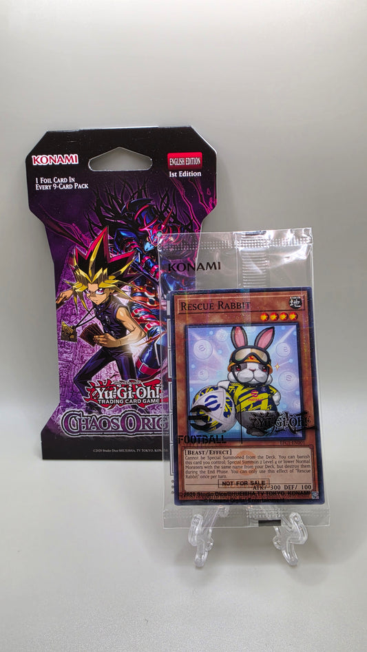 Yu-Gi-Oh Rescue Rabbit Neymar Jr Promo EFC1-EN001 /W Chaos Orgins Blister Pack