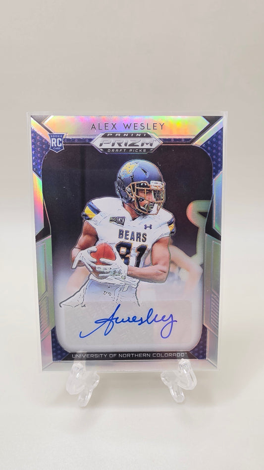 2019 Panini Prizm Draft Picks Alex Wesley Silver Prizm Auto Card #294