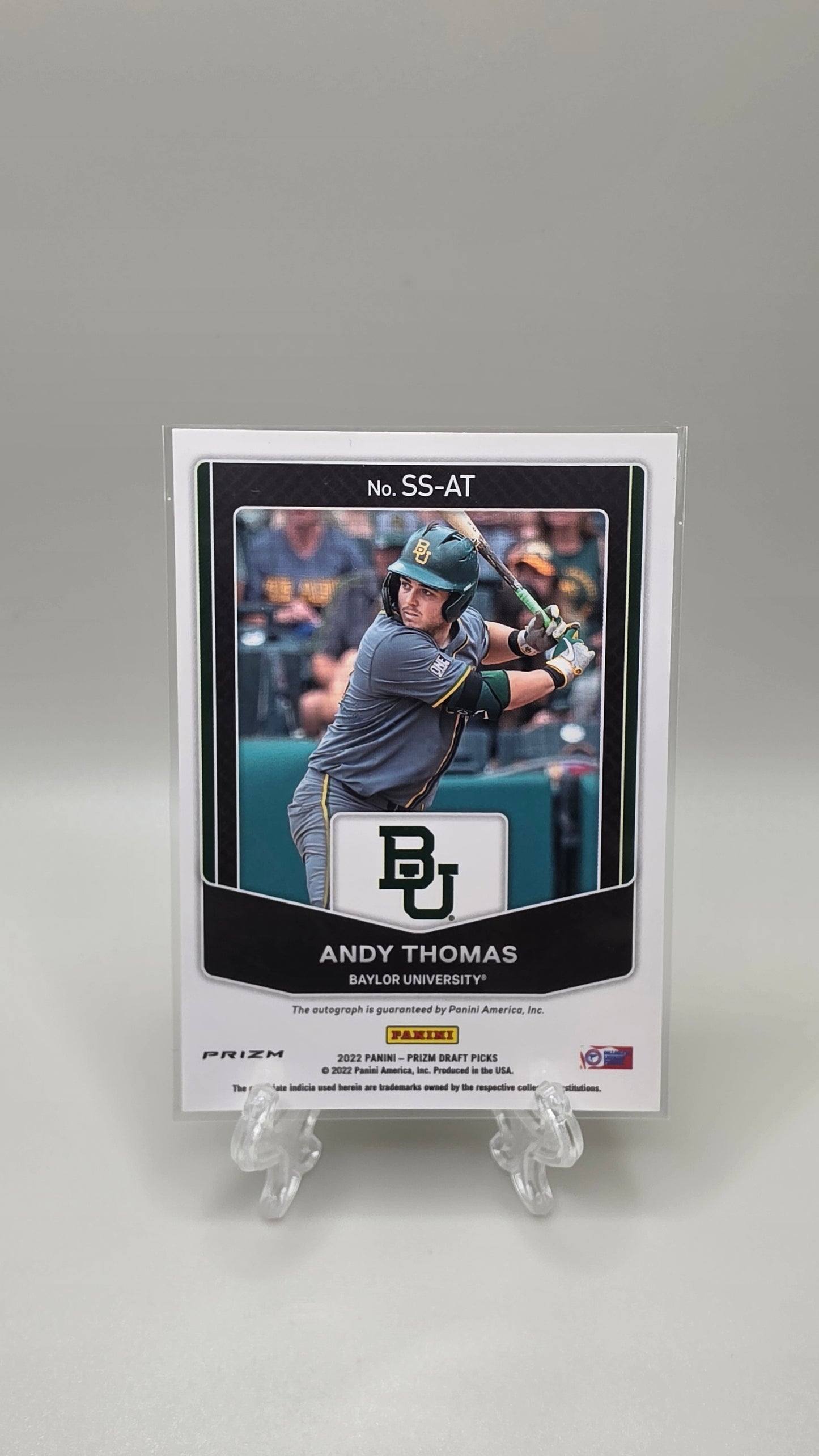 2022 Panini Prizm Signing Sessions Andy Thomas Silver Prizm Auto Card # SS-AT