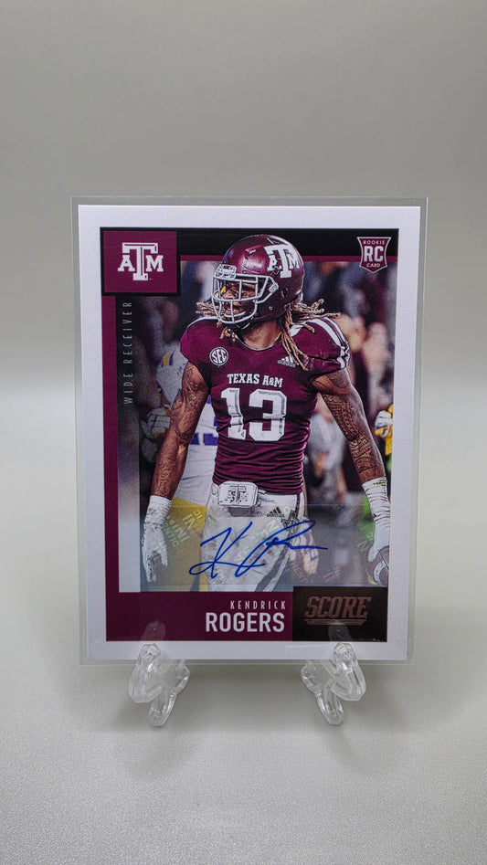 2020 Panini Score Kendrick Rogers Rookie Auto Card #384