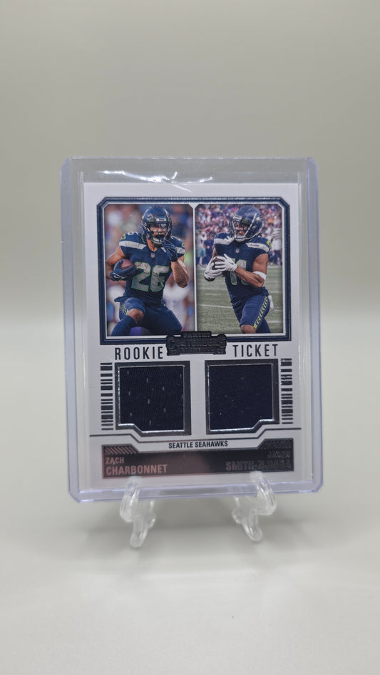 Zach Charbonnet & Jaxon Smith-Njigba Rookie Ticket Jersey Card #DS-13