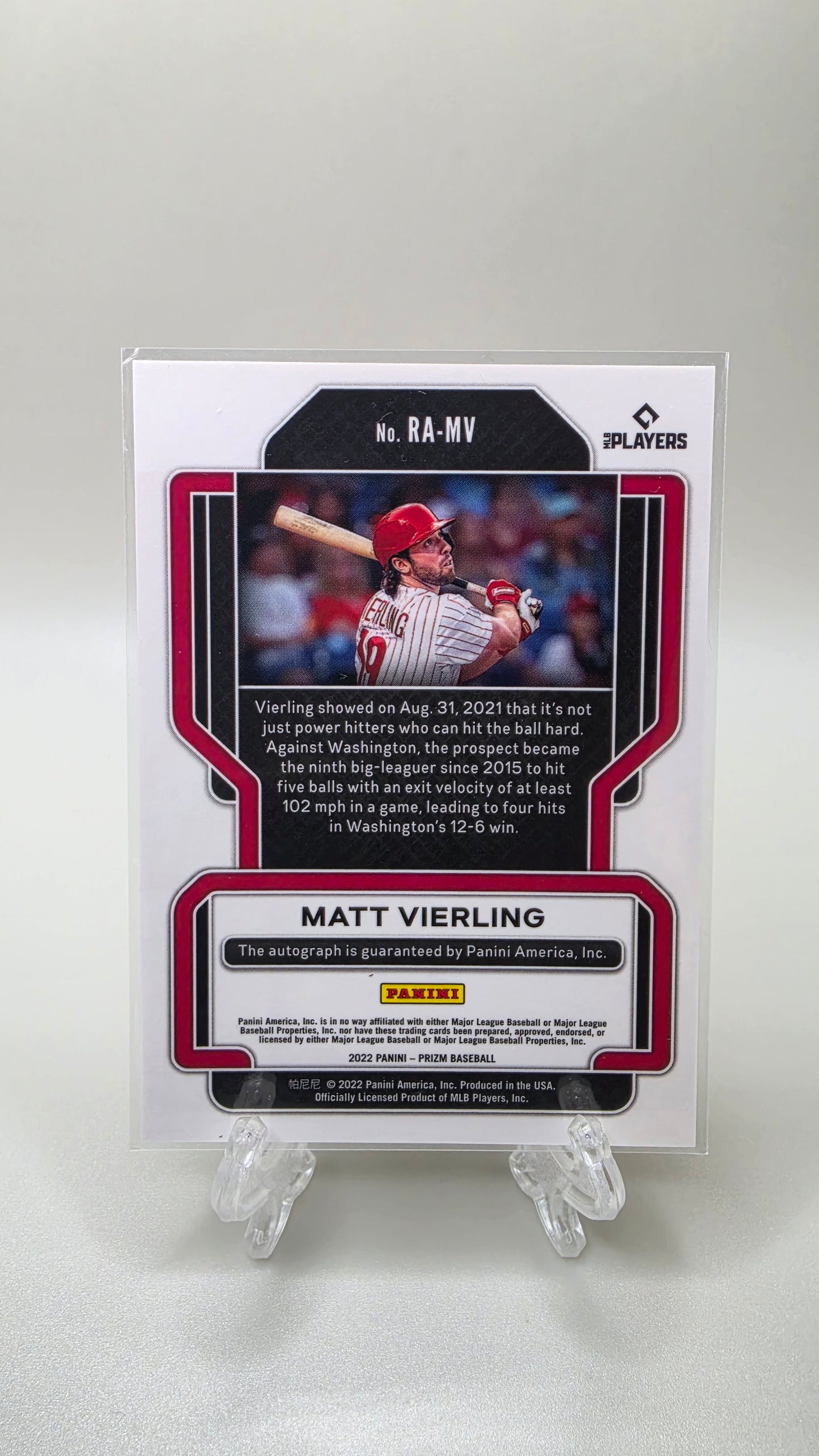 2022 Panini Prizm Matt Vierling Rookie Autographs #RA-MV