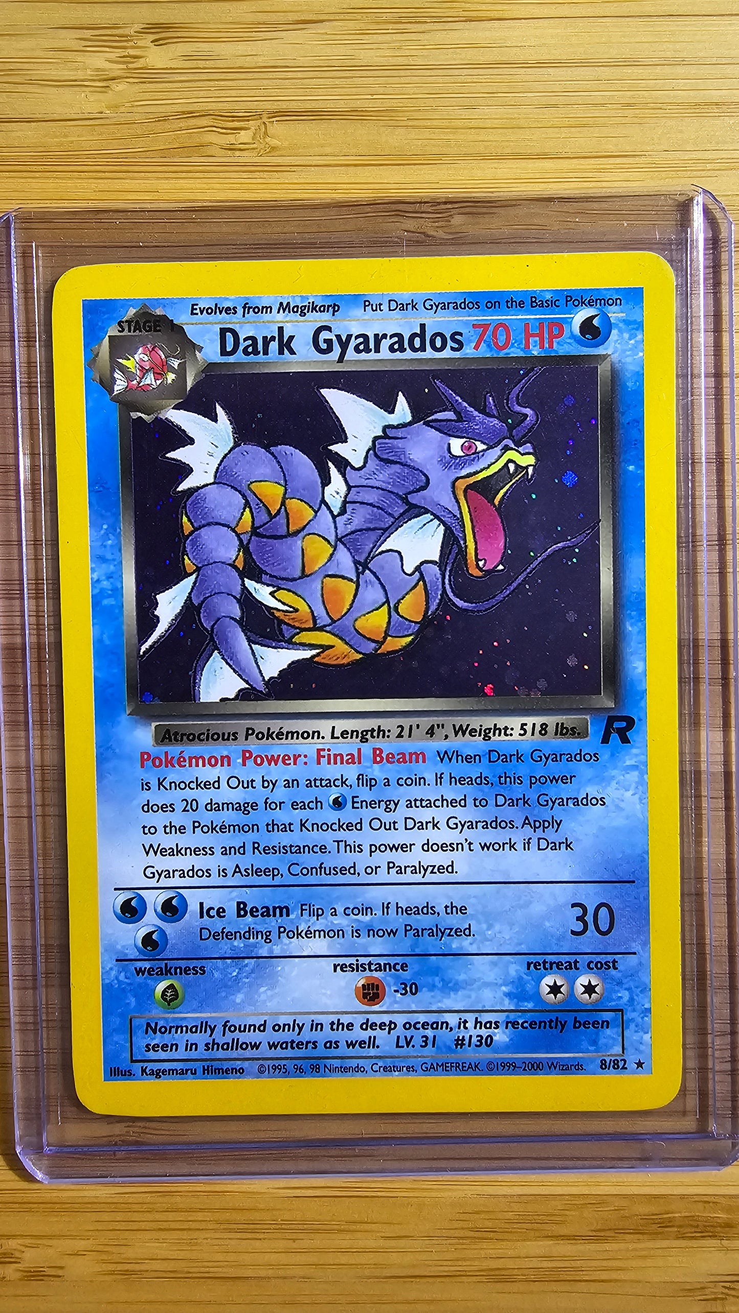 Dark Gyarados Holo Rare - Team Rocket 8/82 - Vintage WOTC Pokemon Card