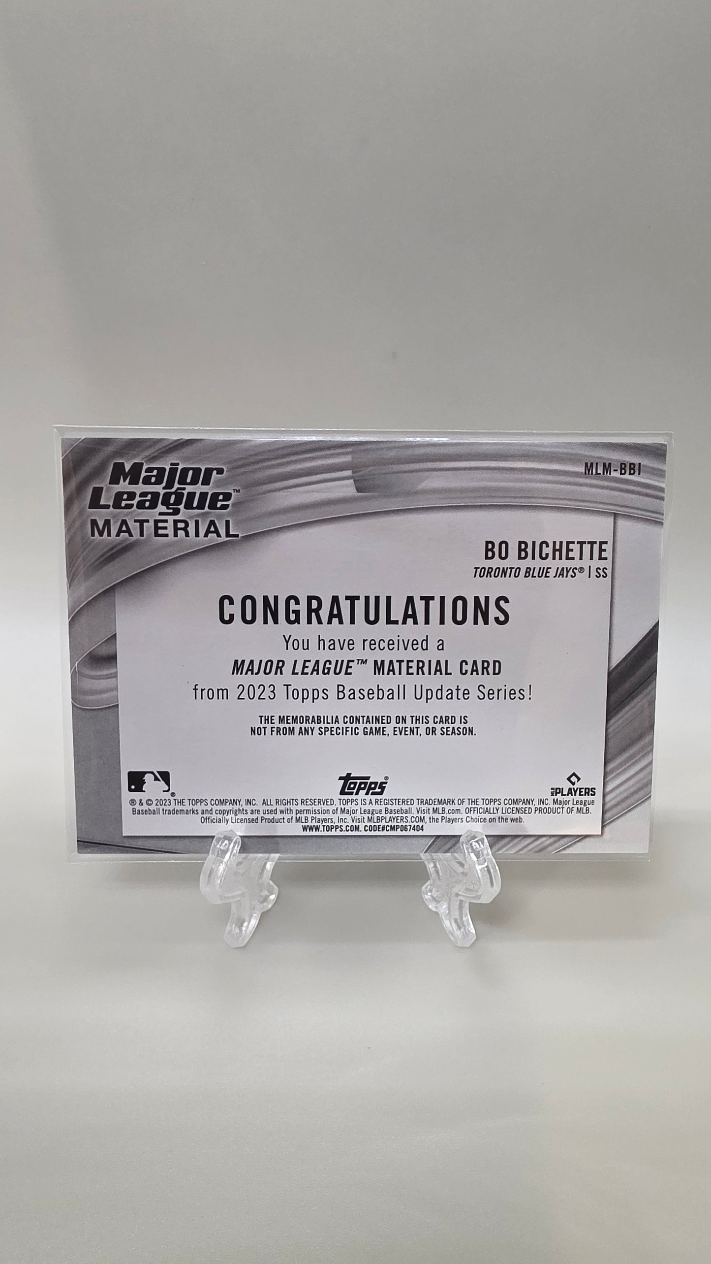 2023 Topps Bo Bichette Major League Material #MLM-BBI