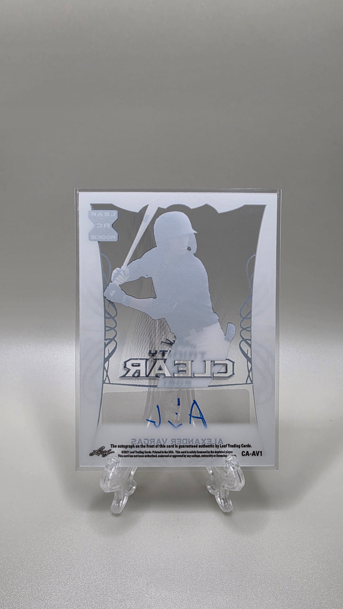 2021 Leaf Trinity Alexander Vargas Clear Autograph Card # CA-AV1
