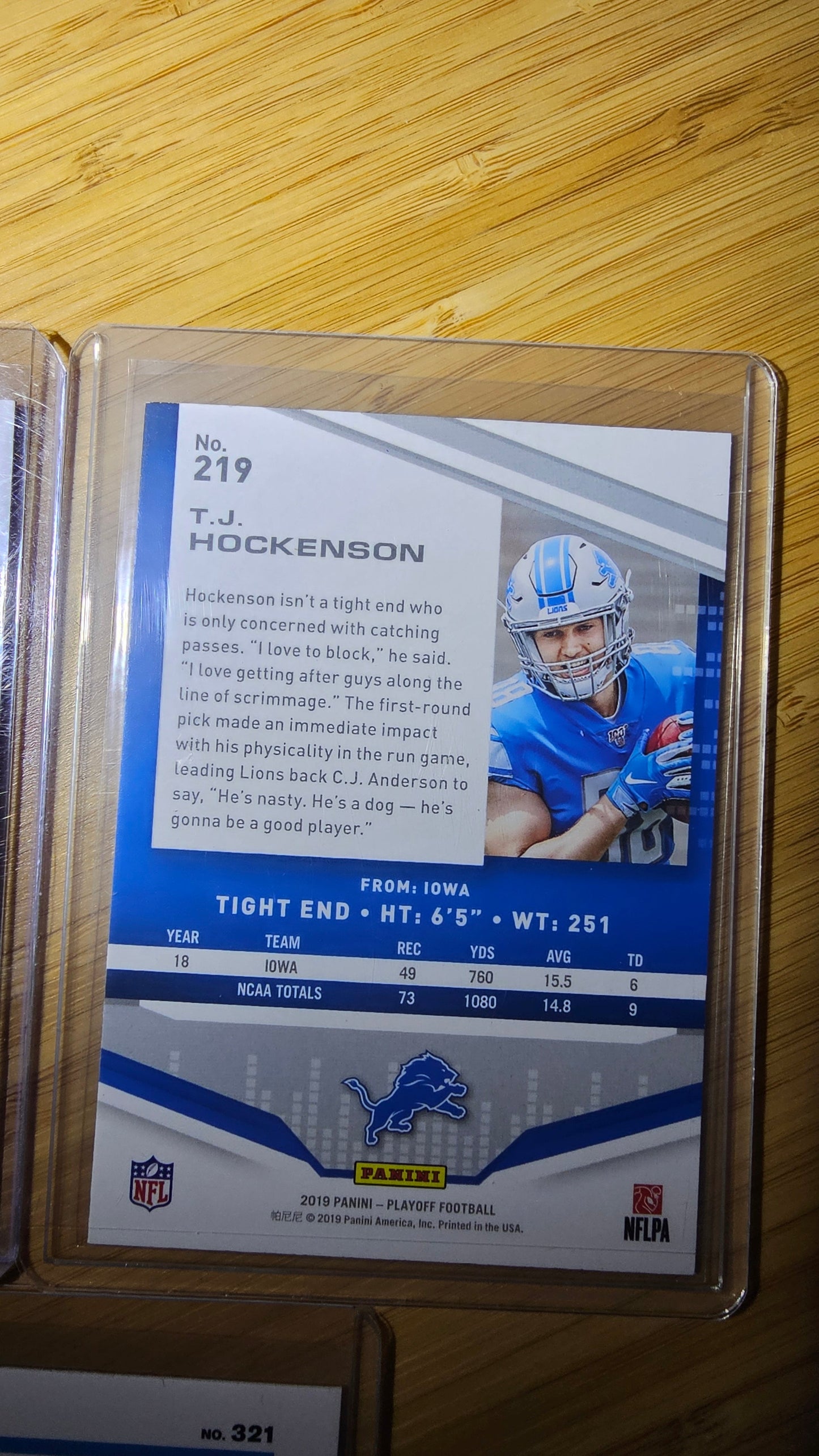 TJ Hockenson Cards RC - Panini Prism /#