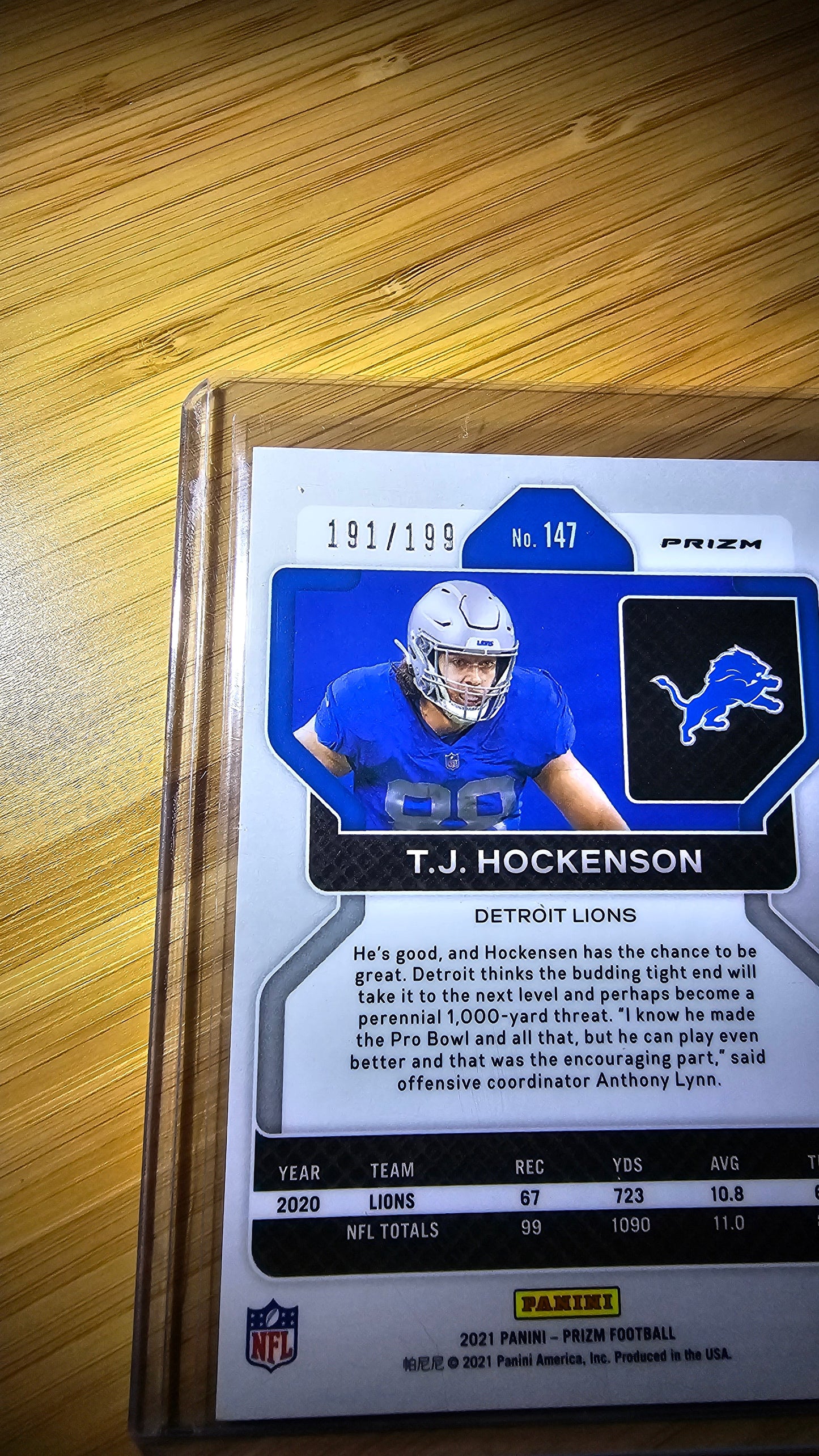 TJ Hockenson Cards RC - Panini Prism /#