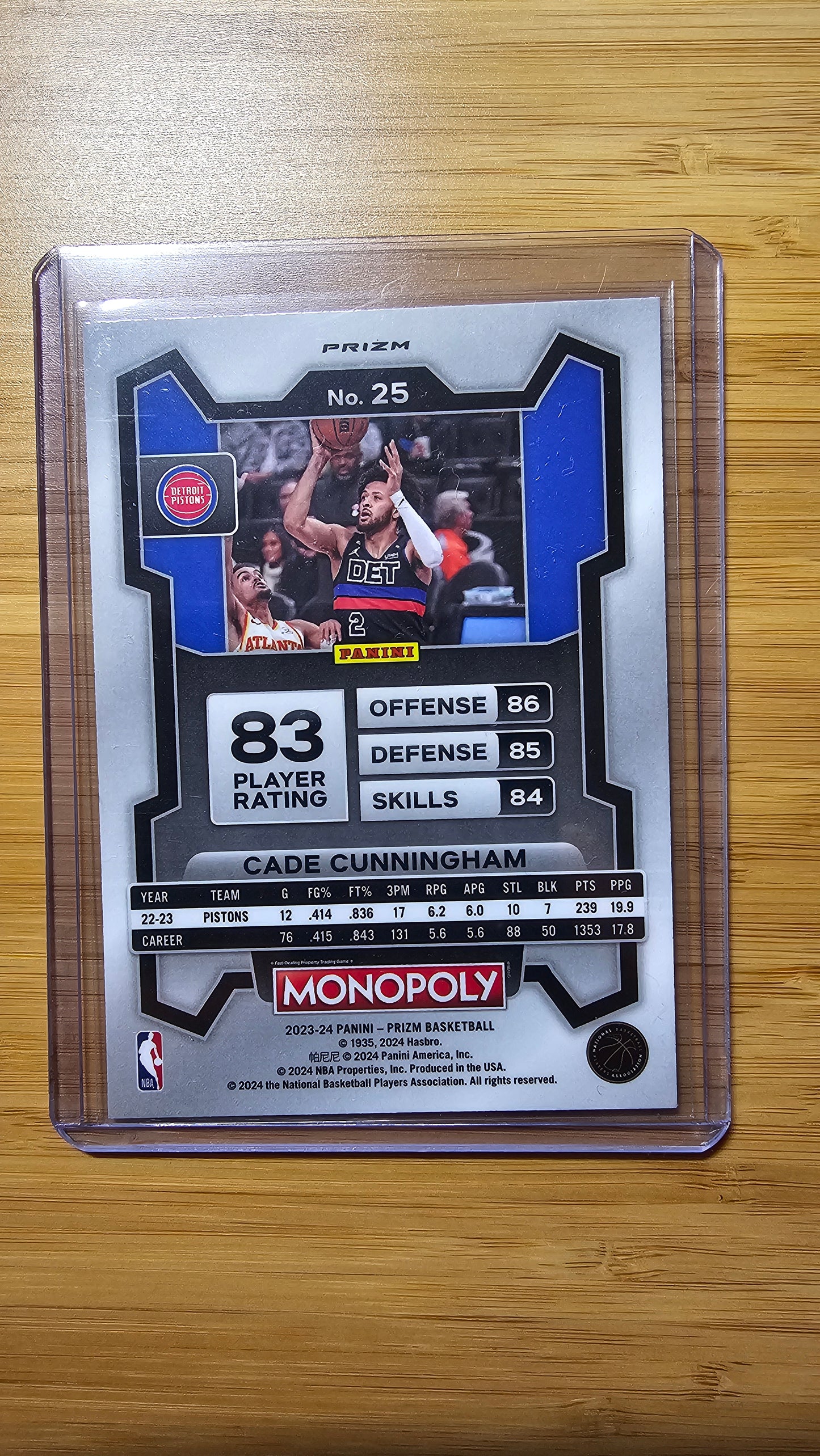 2023 Panini Prizm Monopoly Basketball Cade Cunningham - Purple Prizm- ( Pistons )