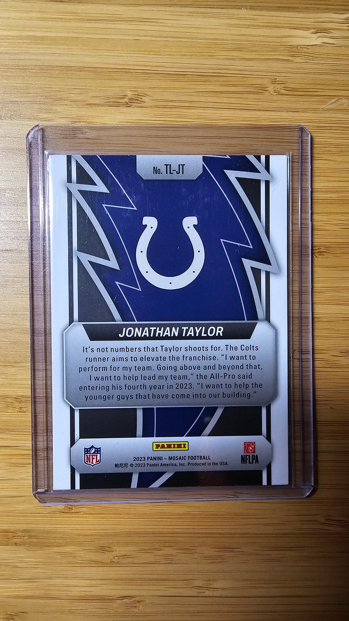 2023 NFL Panini Mosiac Johnathan Taylor -Thunder Lane - Indianapolis Colts