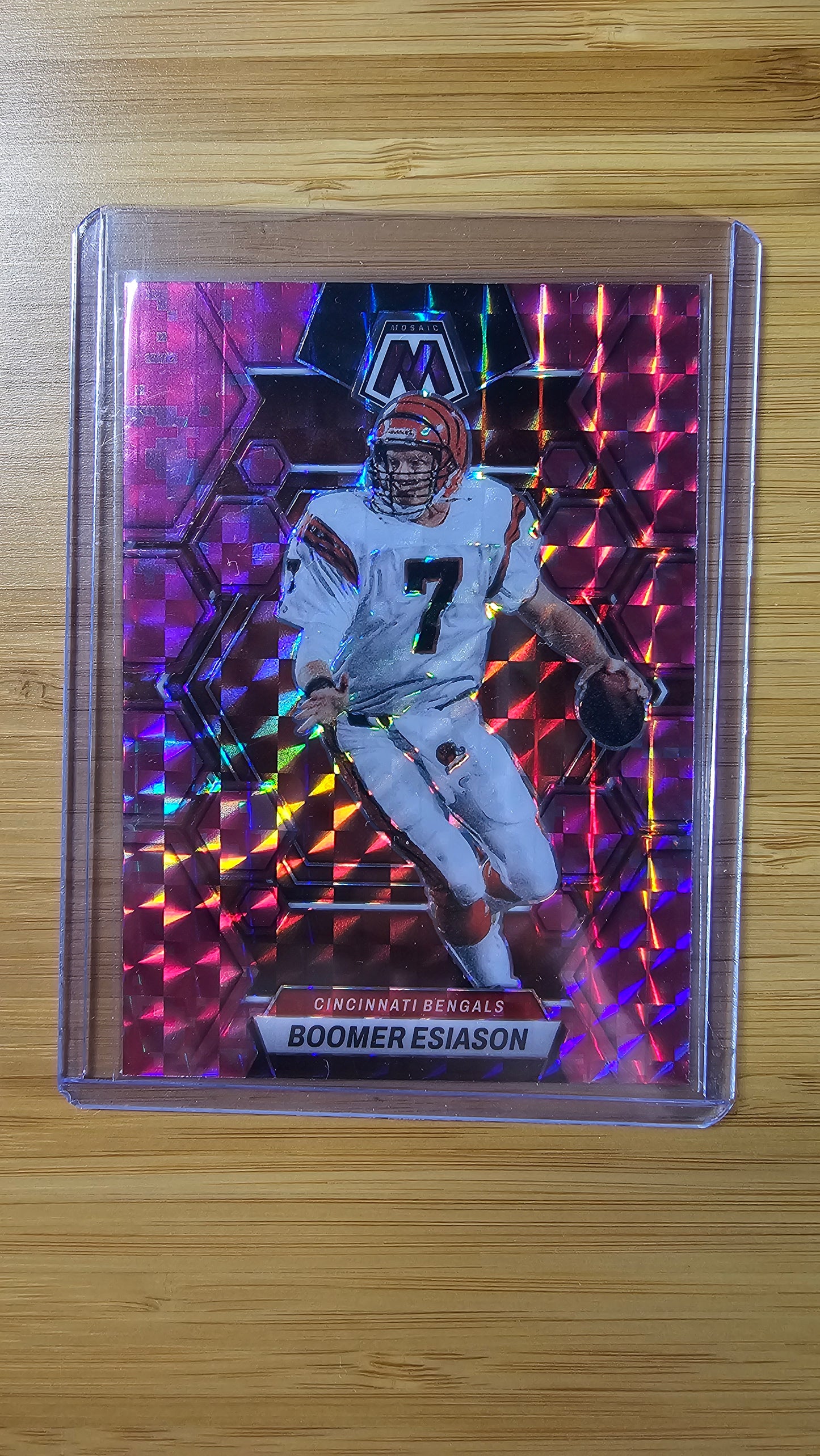 2023 NFL Panini Mosiac Boomer Esiason - Mosiac Pink- Cincinnati Bengals