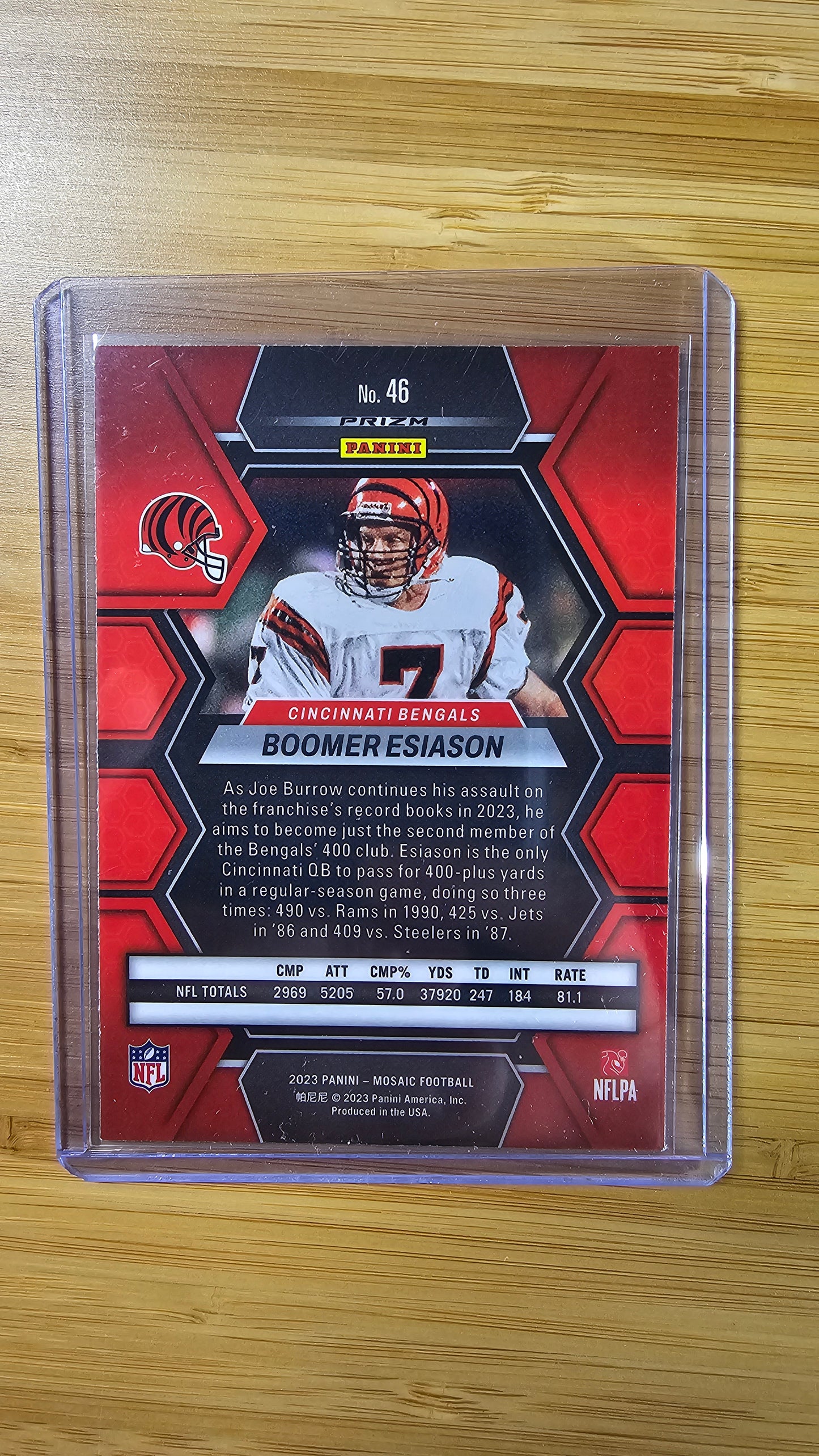 2023 NFL Panini Mosiac Boomer Esiason - Mosiac Pink- Cincinnati Bengals