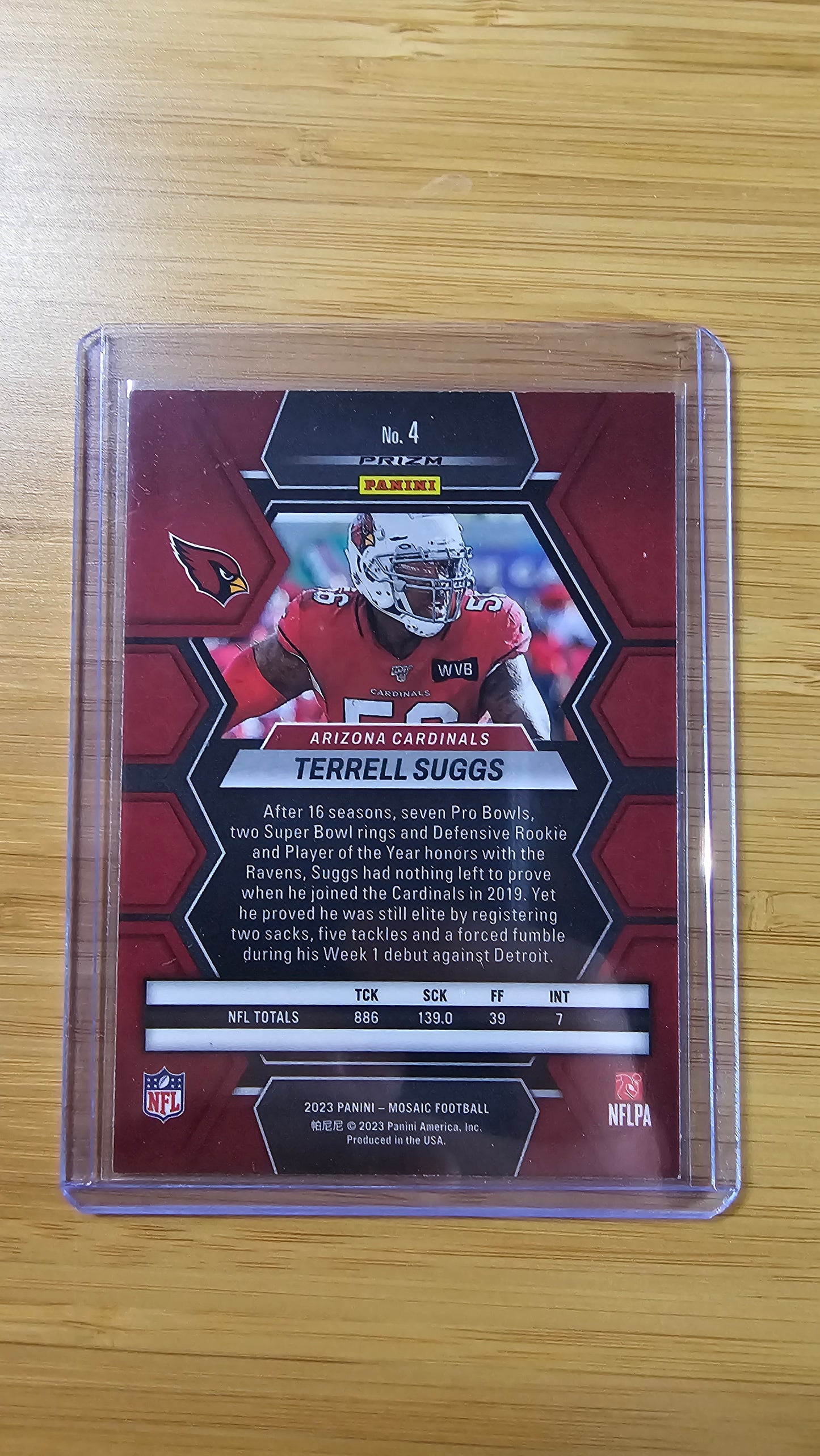 2023 NFL Panini Mosiac Terrell Suggs - Mosiac Pink - Arizona Cardinals