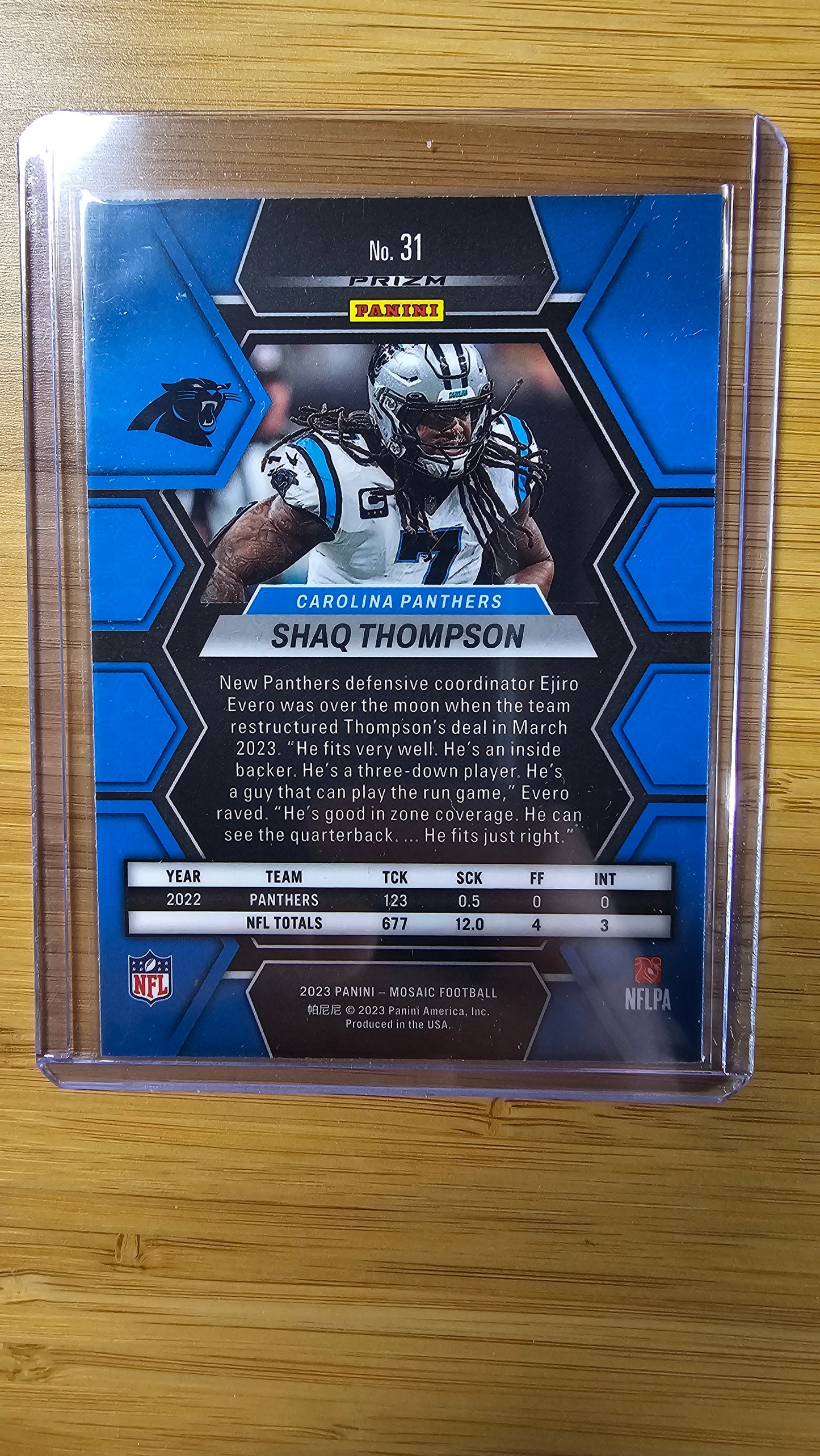 2023 NFL Panini Mosiac Shaq Thompson - Mosiac Pink - Carolina Panthers