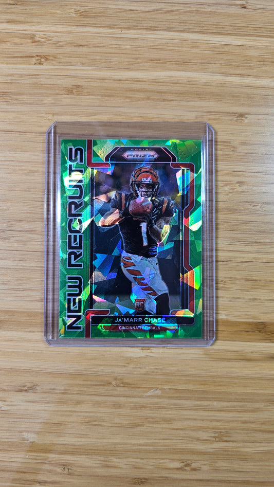 2021 NFL Panini Prizm Ja'marr Chase - New Recruits Green RC Parallel - Cincinnati Bengals