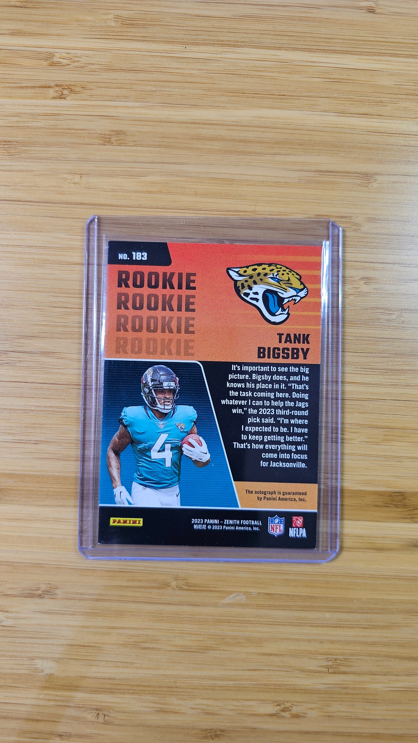 2023 Panini Zenith football Tank Bigsby - Red Parallel On Card Auto- Jacksonville Jaguars