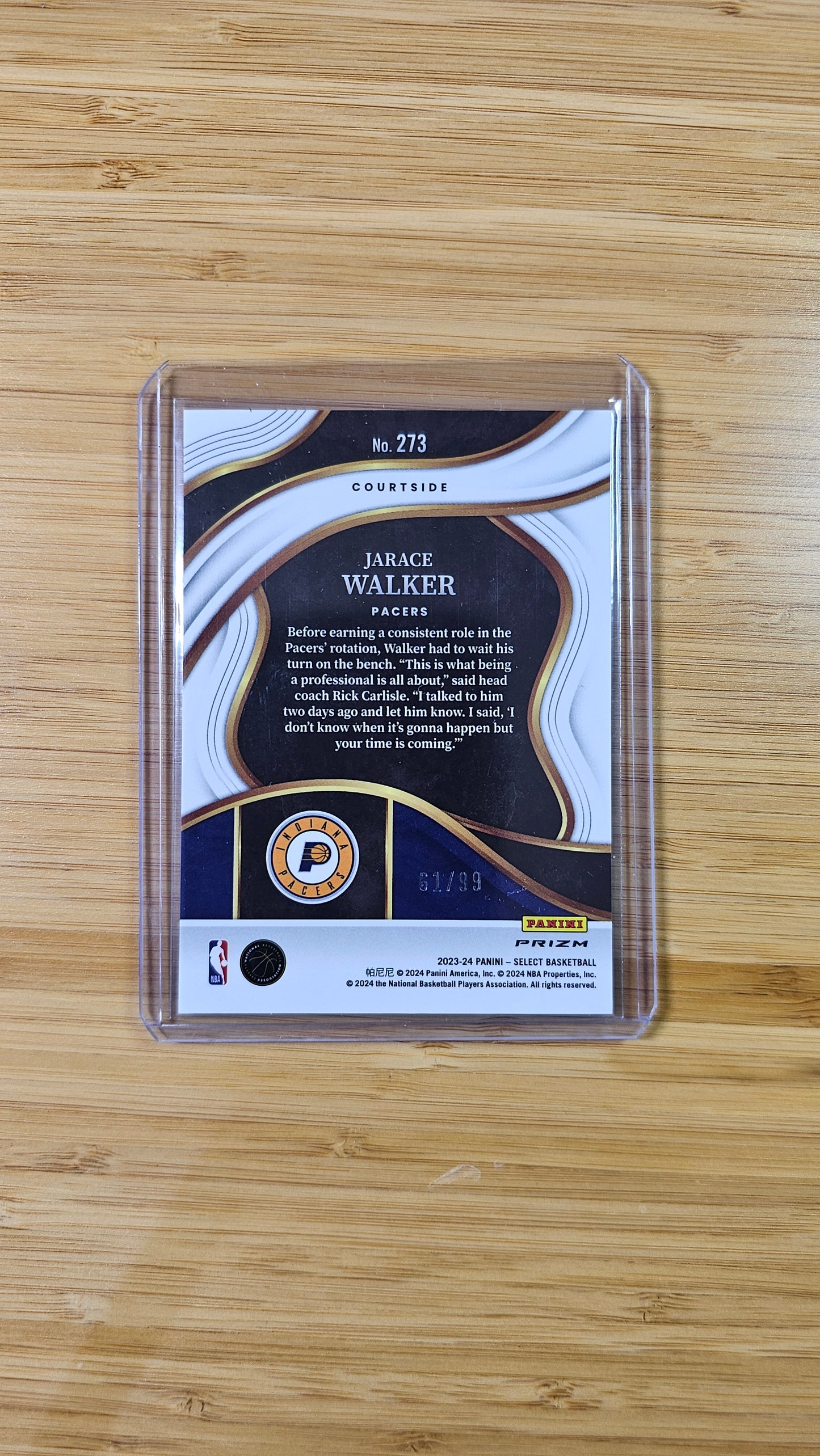 2023 NBA Select Basketball Jarace Walker. - Ice Pink Prizm 61/99 - Indiana Pacers