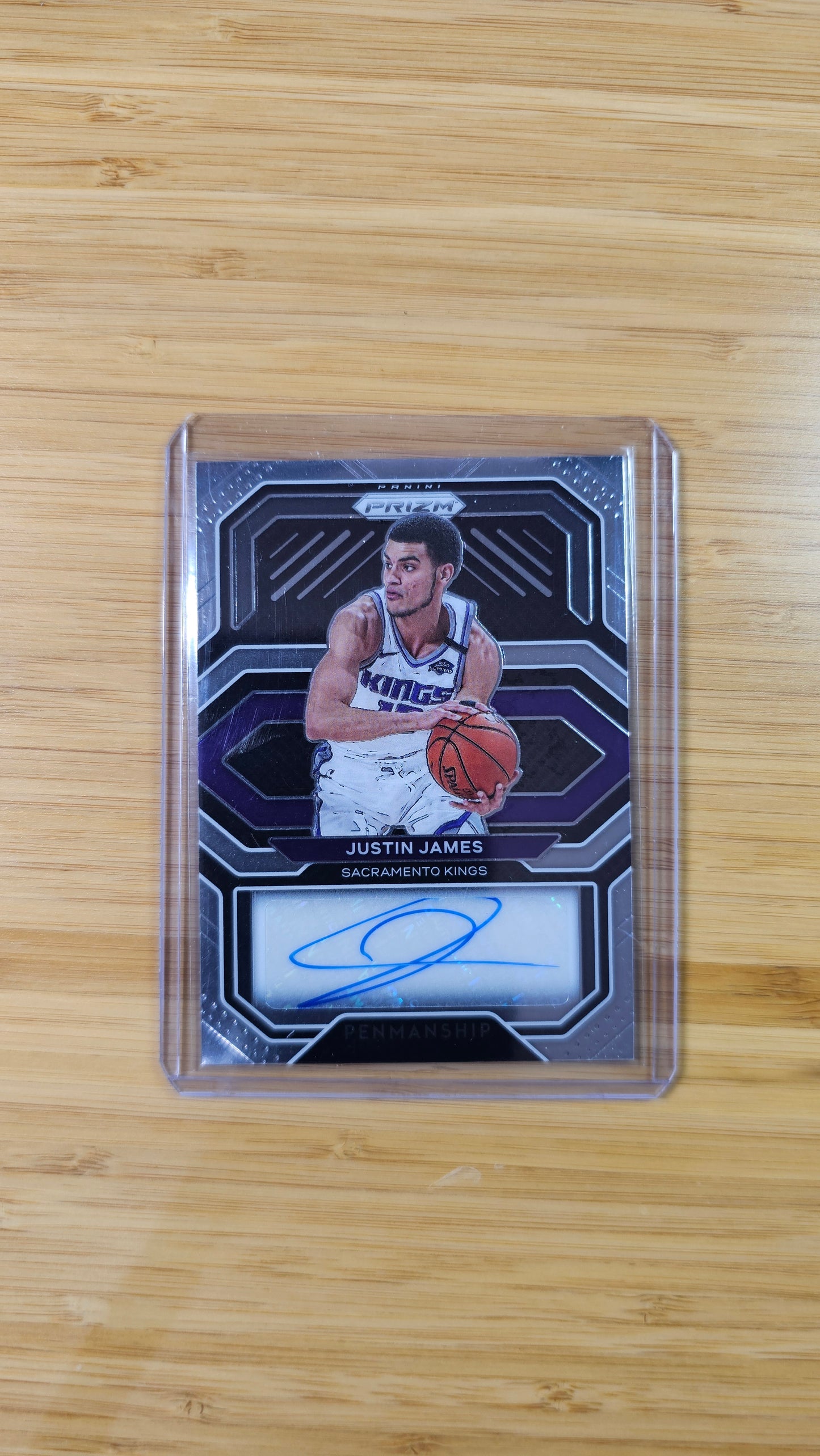 2023 NBA Panini Prizm Justin James - Base on card Autograph - Sacramento Kings