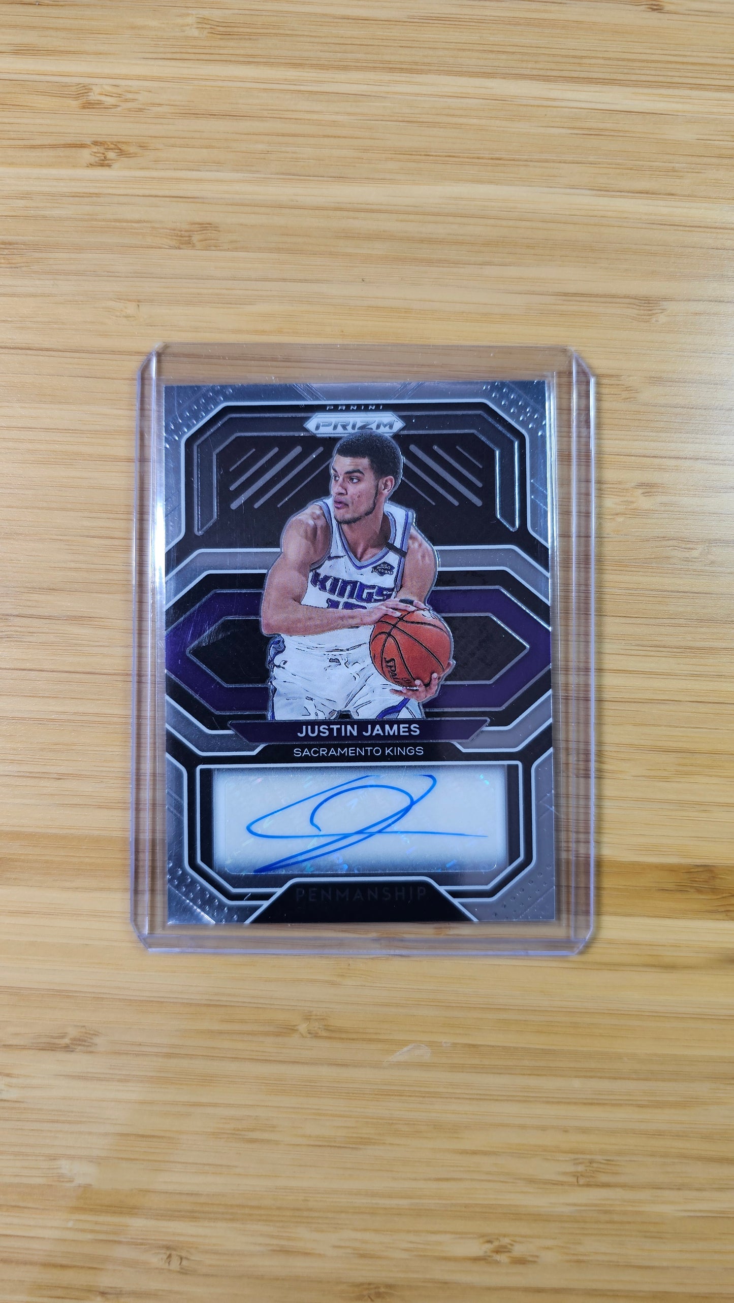 2023 NBA Panini Prizm Justin James - Base on card Autograph - Sacramento Kings