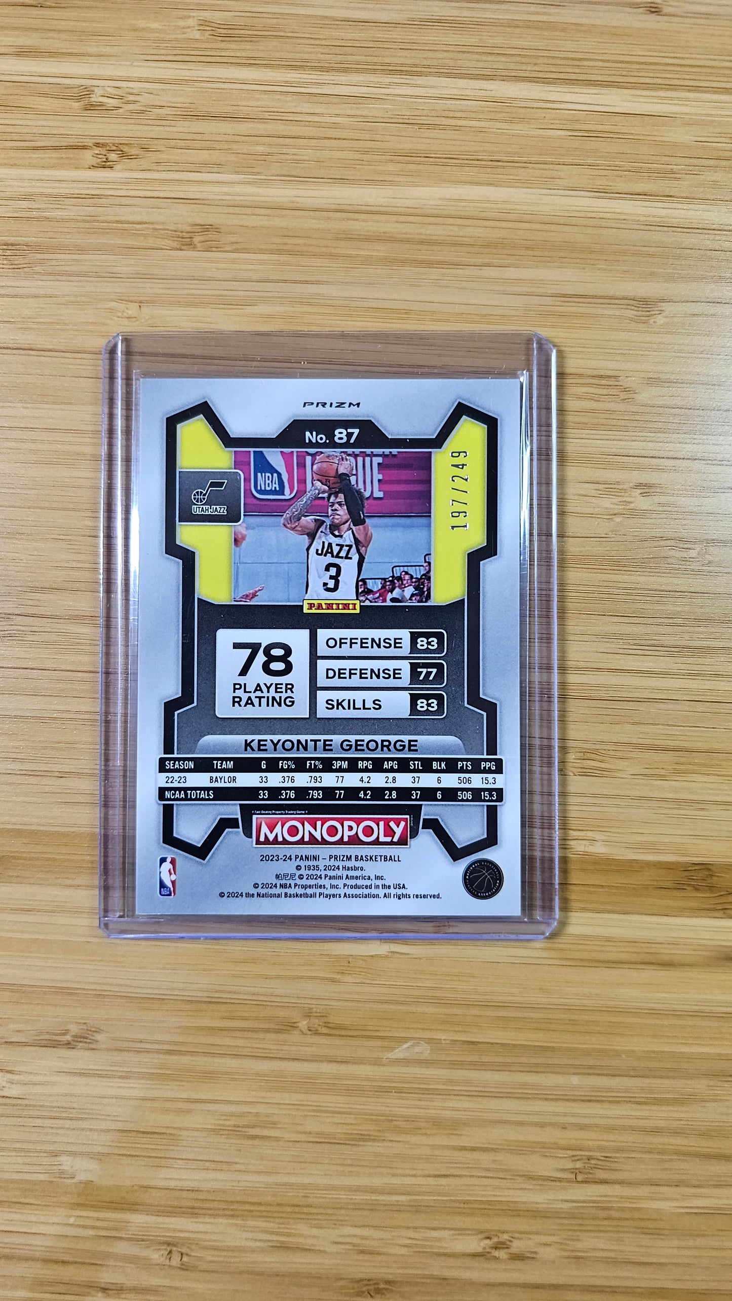 2023 Panini Prizm Monopoly Basketball Keyonte George - Brown Prizm 🔥 #197/249 - (Utah Jazz)