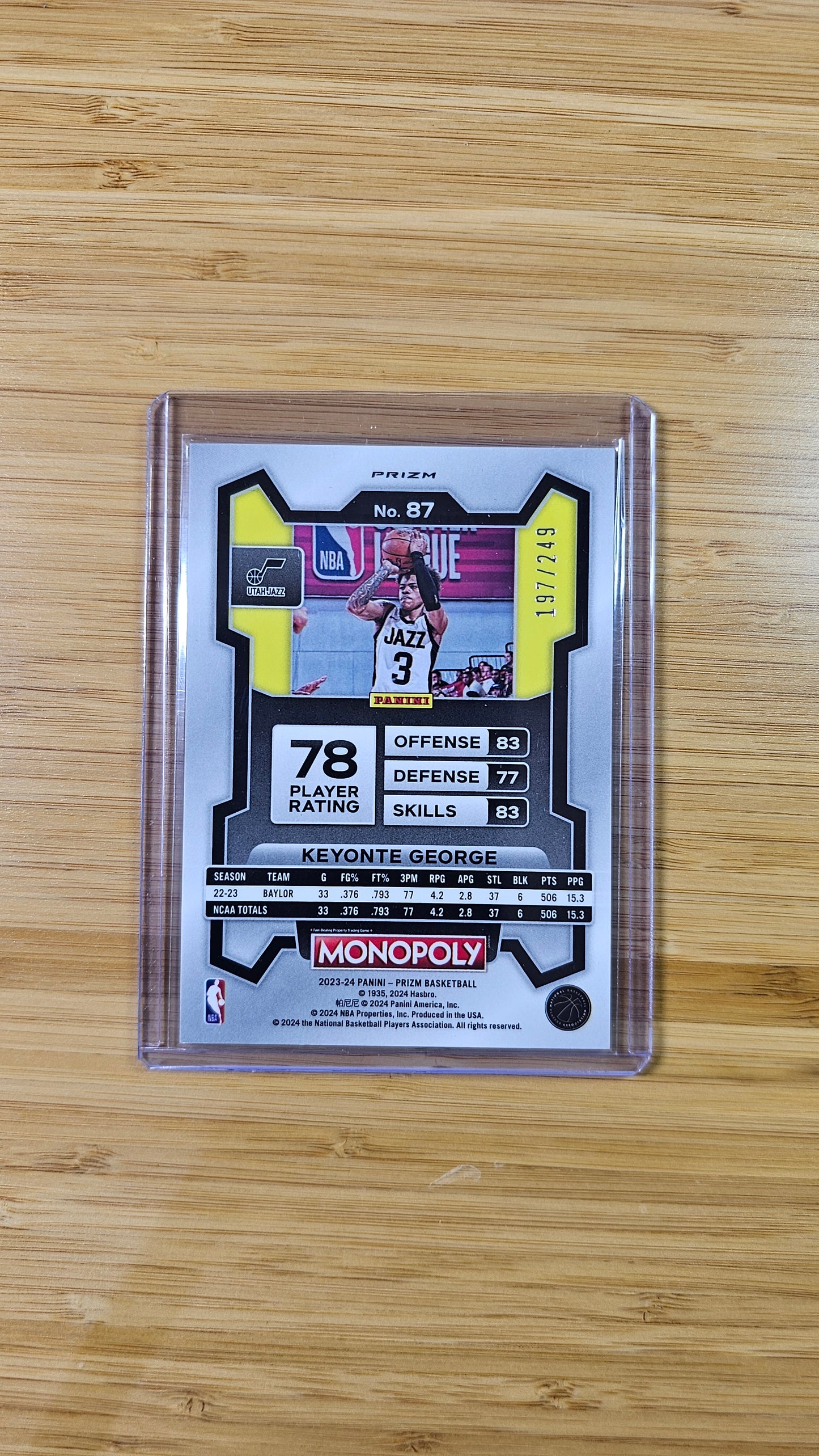 2023 Panini Prizm Monopoly Basketball Keyonte George - Brown Prizm 🔥 #197/249 - (Utah Jazz)