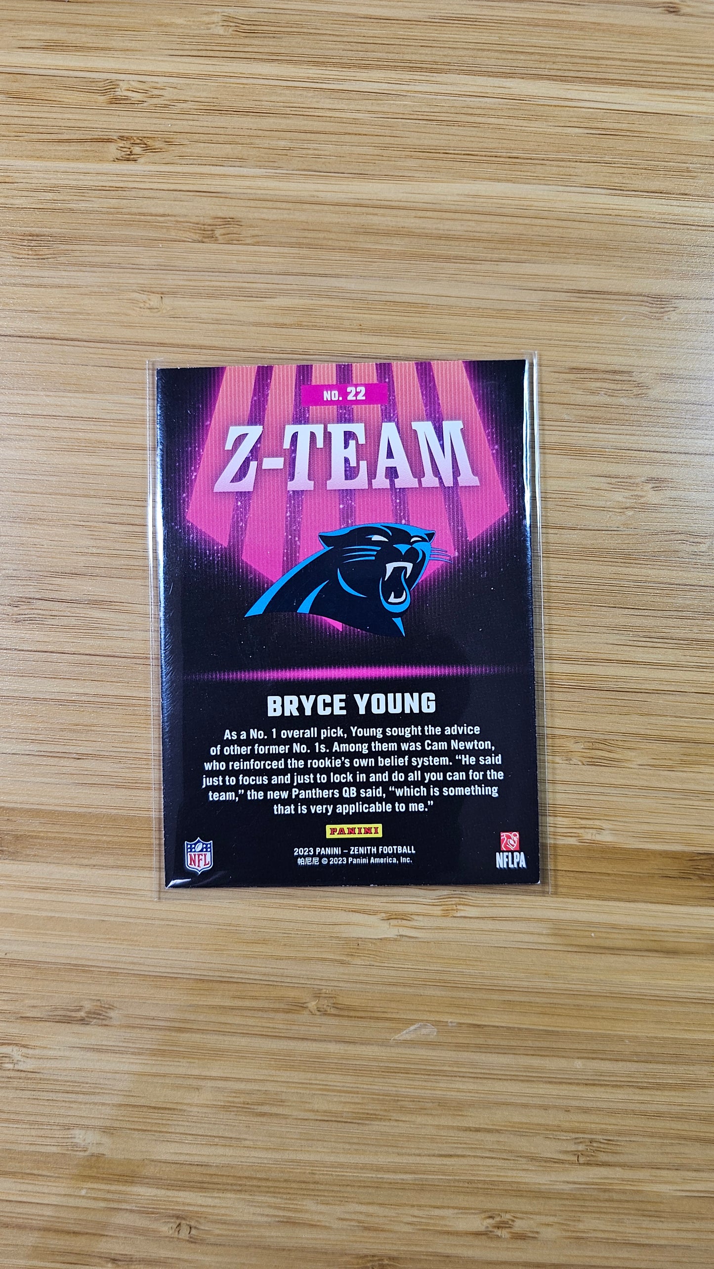 2023 Panini Zenith football Bryce Young - Z Team Parallel - Carolina Panthers