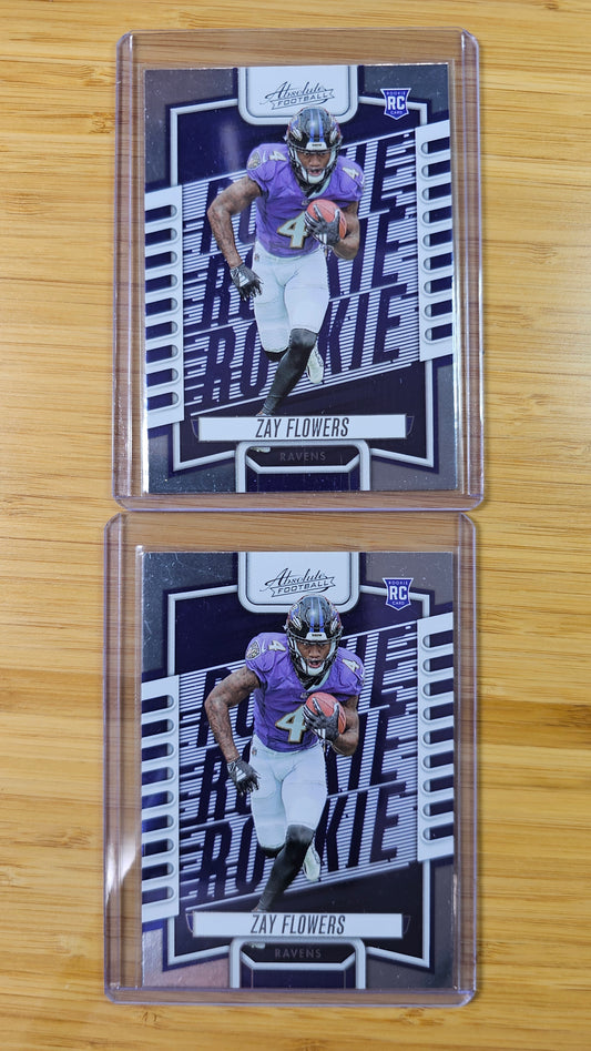 2023 Panini Absolute football Zay Flowers - Base RC (x3) - Baltimore Ravens