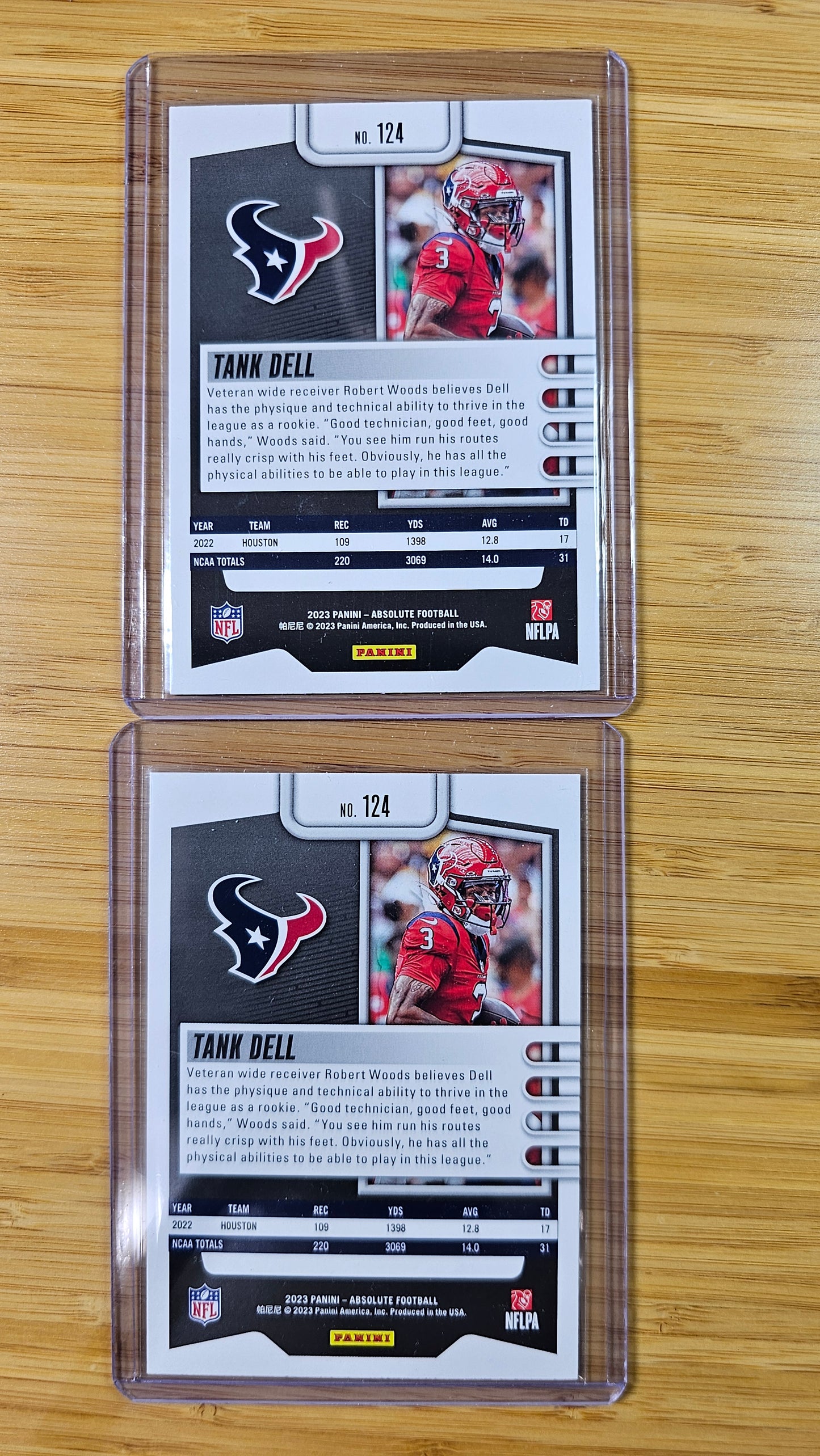 2023 Panini Absolute football Tank Dell - Base RC (x2) - Houston Texans