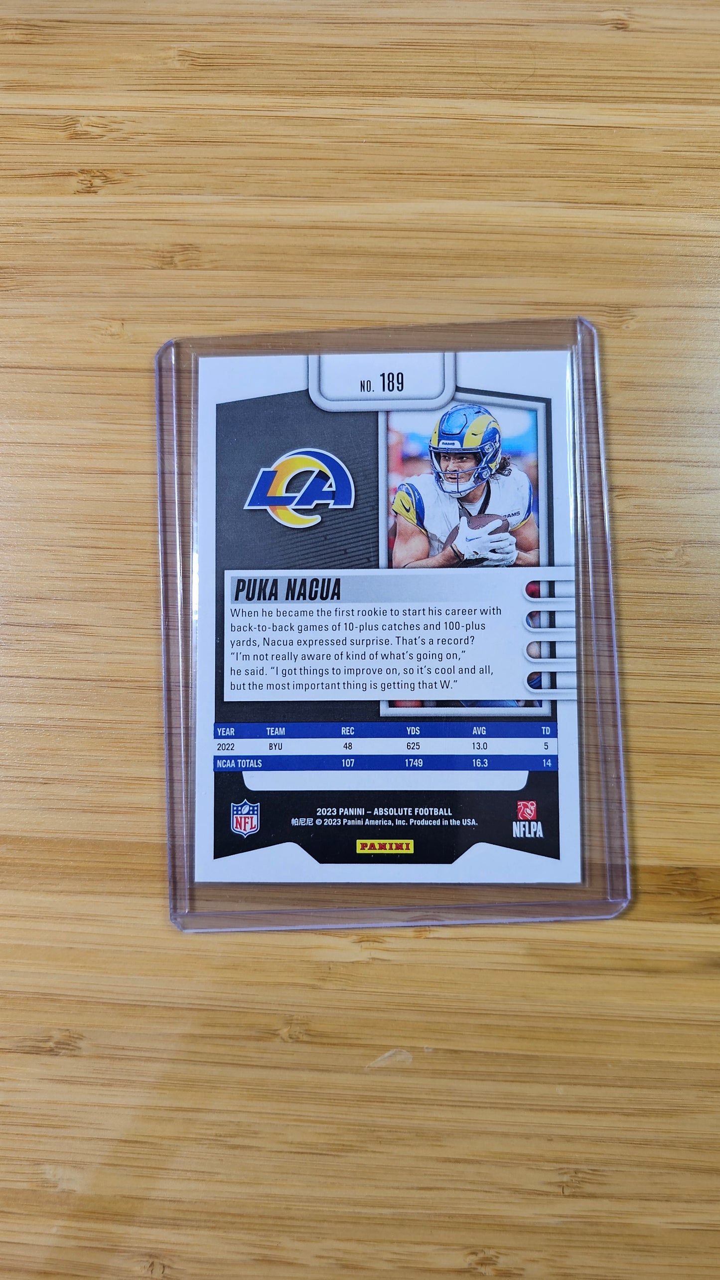 2023 Panini Absolute football Puca Nuca - Base RC - Los Angeles Rams