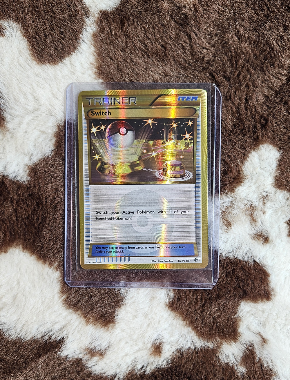 Switch Trainer Card 163/160 Pokemon Primal Clash Secret Rare Holographic Card