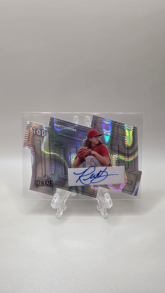 2024 Leaf Metal Top 100 Rhett Lowder Die Cut Auto #/25 Card # T-RL1