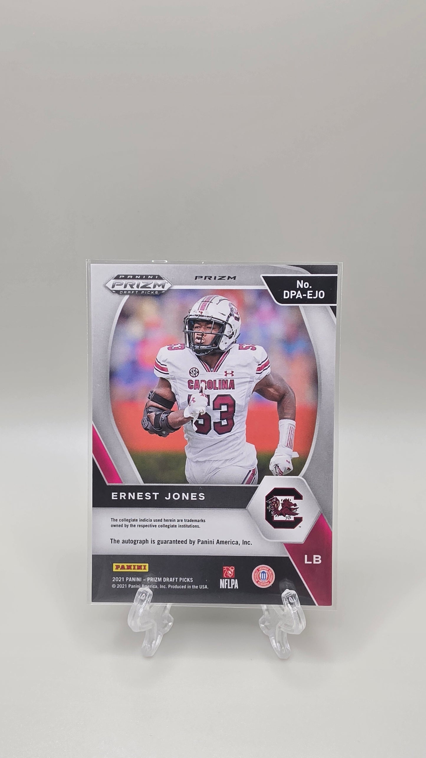 2021 Panini Prizm Draft Picks Ernest Jones Green Rookie Auto Card #DPA-EJO