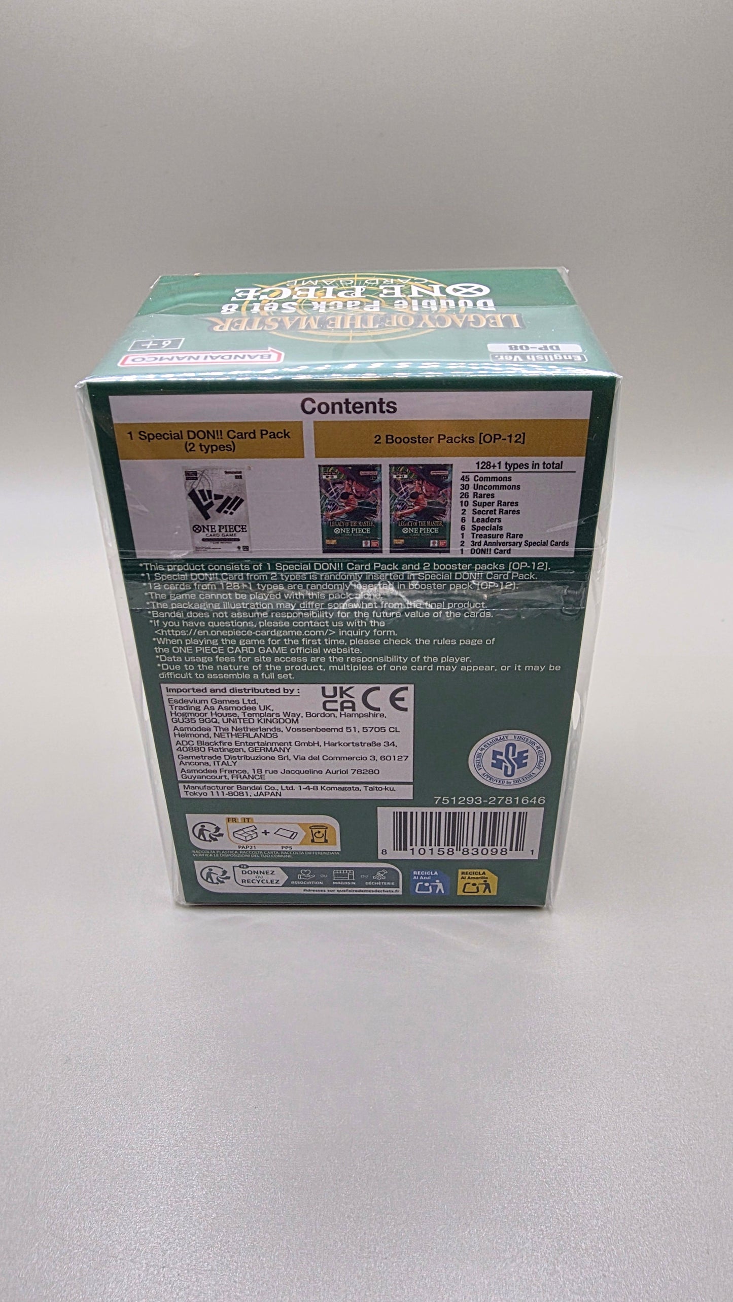 One Piece TCG OP12 Double Packs Set 8 - Legacy of the Master ENGLISH (x8 Double Packs)