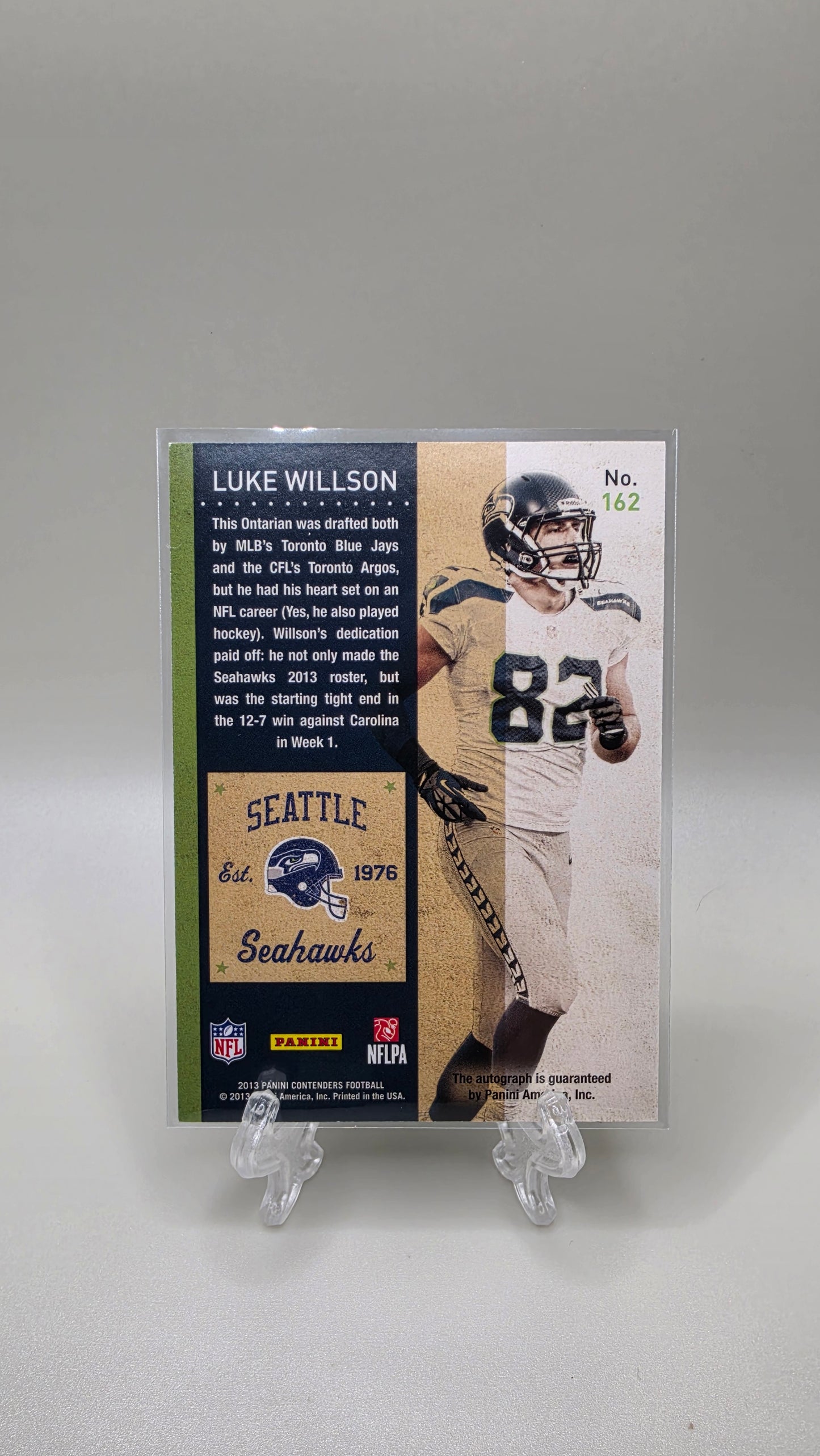 2012 Panini Contenders Luke WIllson Rookie Auto Card #162