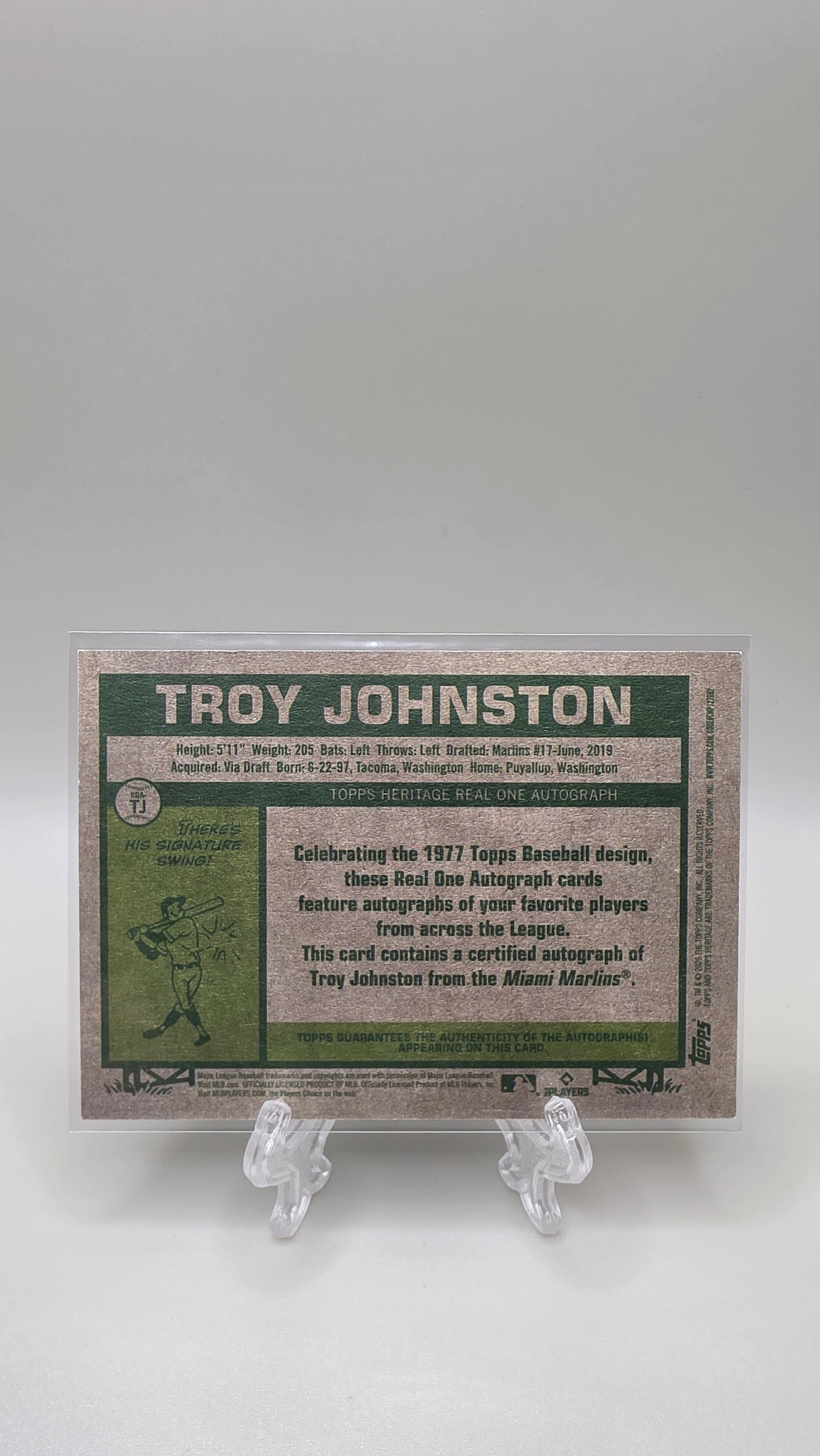 2026 Topps Heritage Troy Johnston Rookie Auto Card # ROA-TJ
