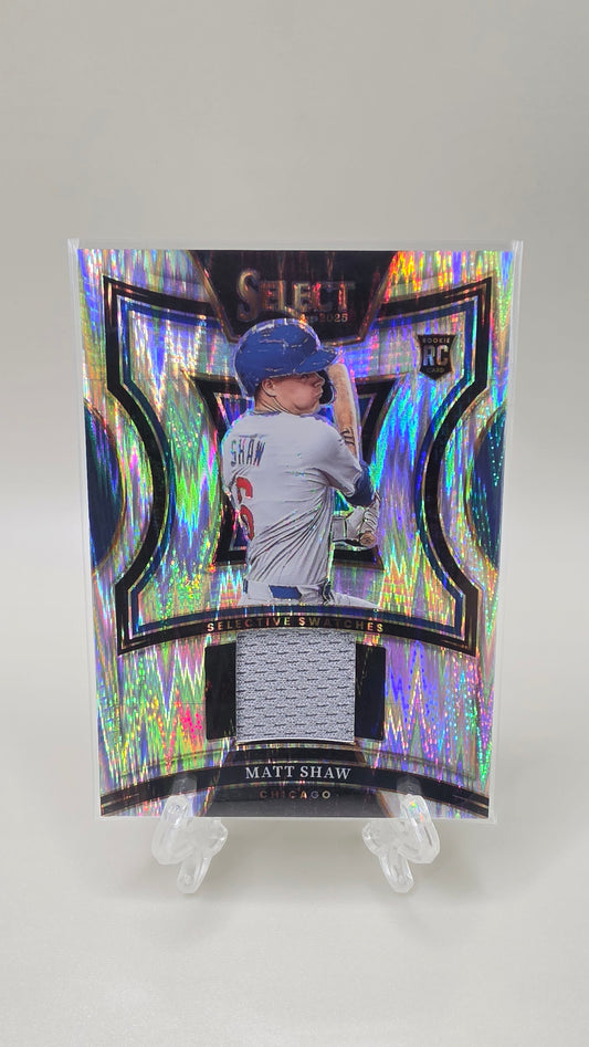 2025 Panini Select Matt Shaw Ice Prizm Selective Swatches RC #SS-MS