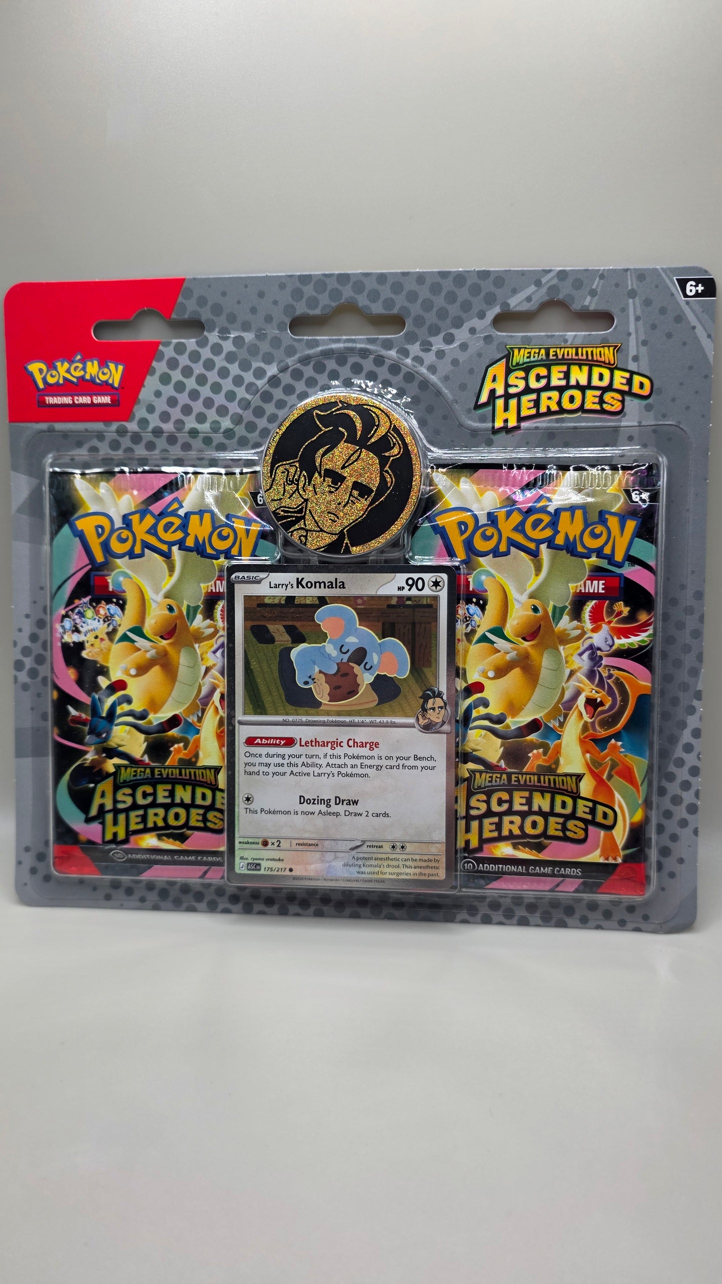 Pokémon TCG Ascended Heroes Larry's Komala 2pk Blister Mega Evolution