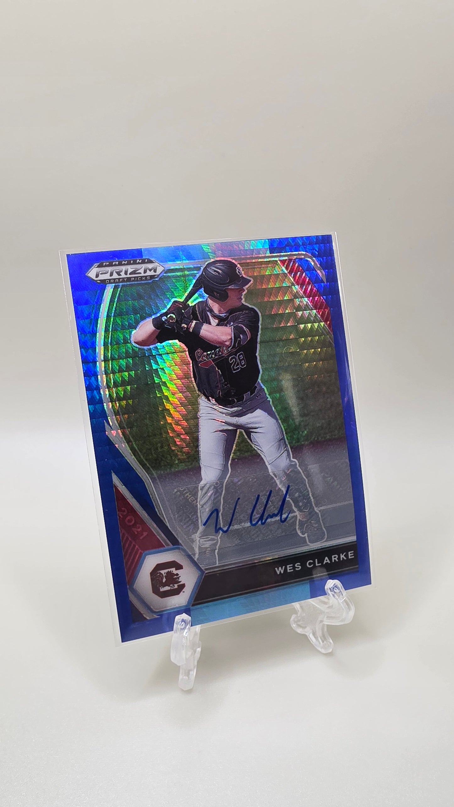 2021 Panini Prizm Draft Picks Wes Clarke Wave Auto Card # PDP40