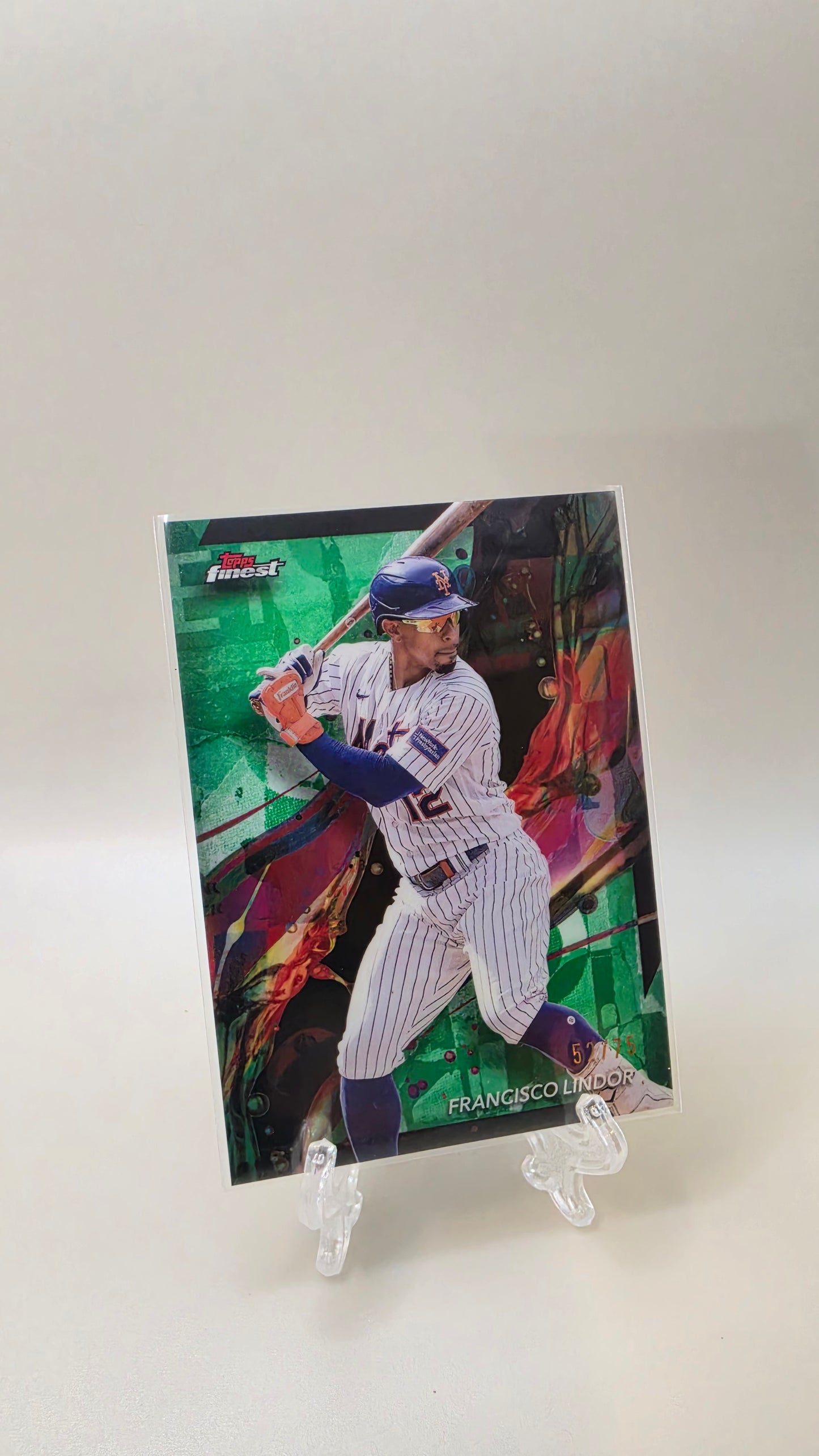 2024 Topps FInest Francisco Lindor Green /75 #9